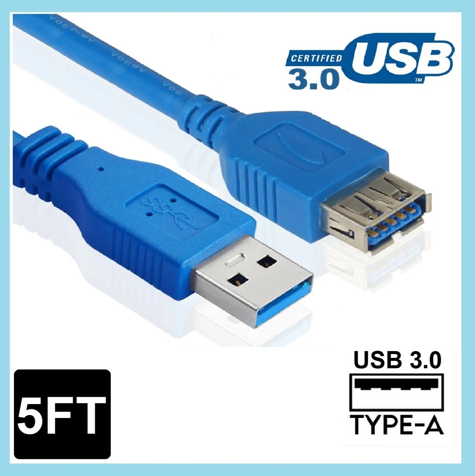 USB 2.0 3.0 Extension Extender Cable Cord USB A Male to Female 1-16FT HIGH SPEED