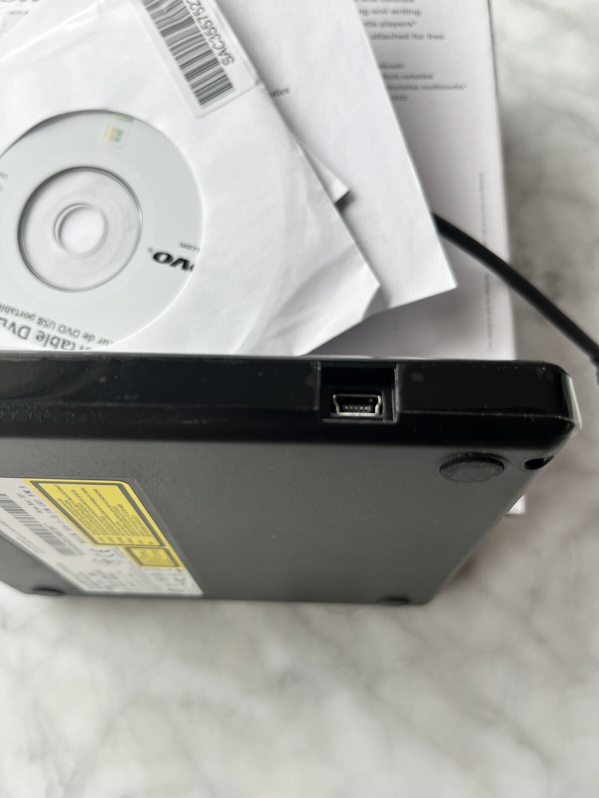 Lenovo USB Portable DVD Burner DB65 Ultra Light Thin Black