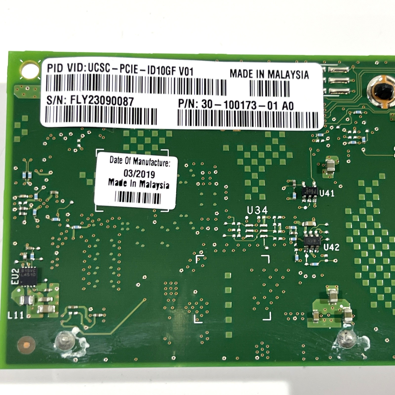 Cisco UCSC-PCIE-ID10GF X710-DA2 2-Port 10G Network Adapter 30-100173-01