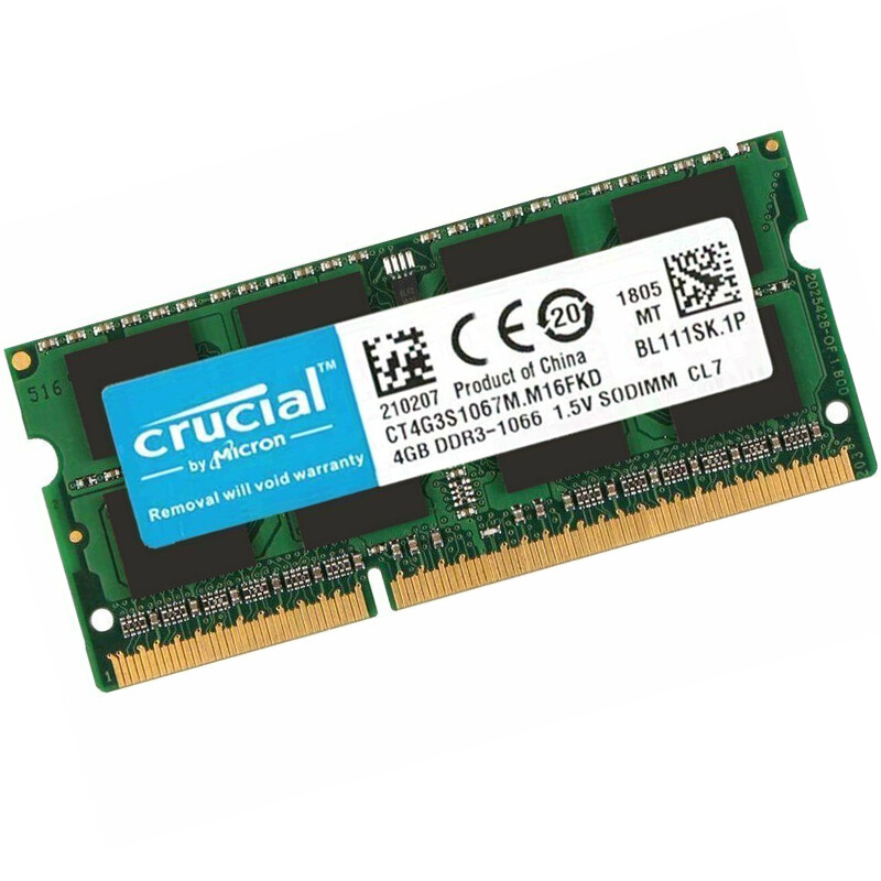 CRUCIAL DDR3 4GB 1066 MHz PC3-8500 Laptop SODIMM 204-Pin Memory RAM 1.5V