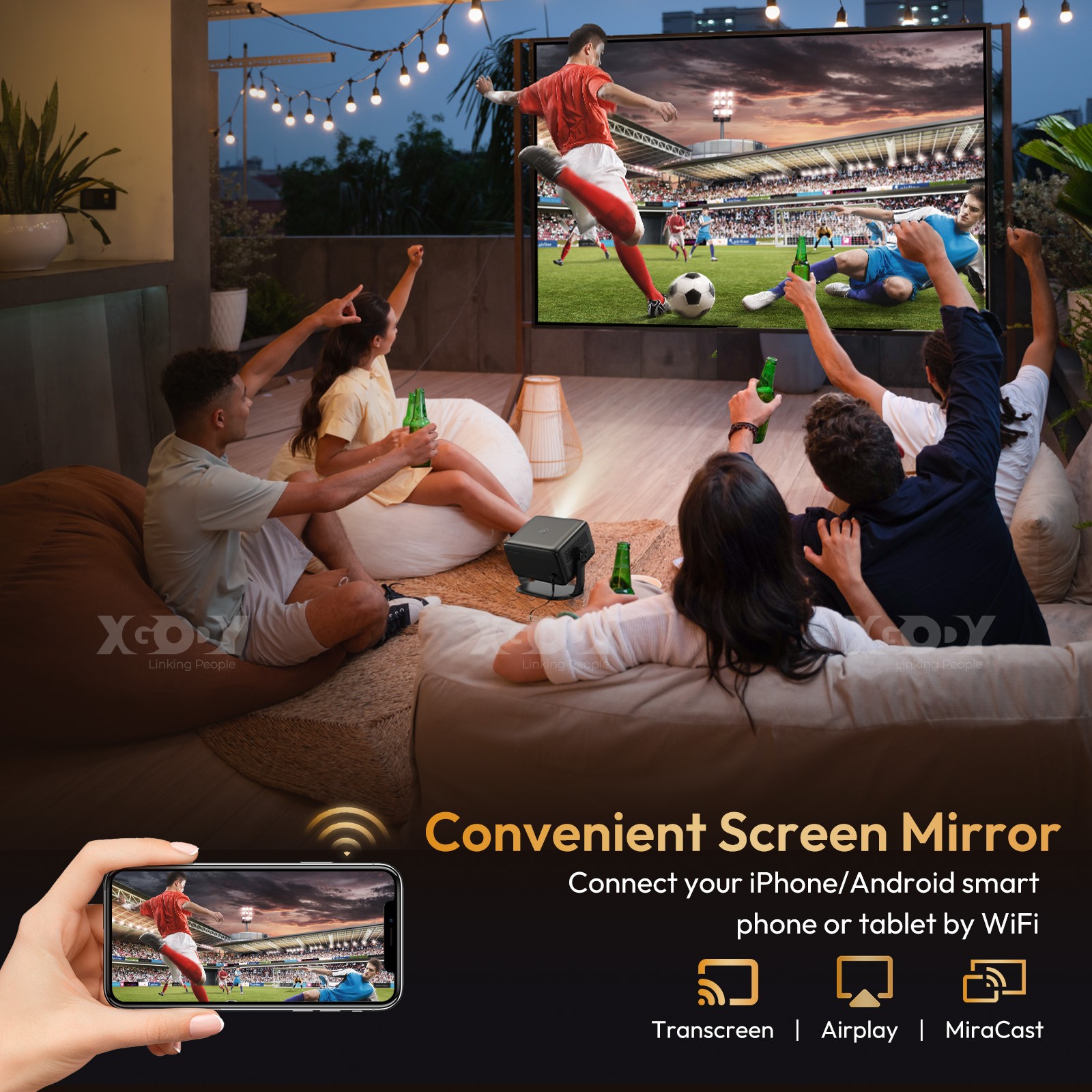 4K Mini Projector 10000 Lumen LED 1080P WiFi Bluetooth UHD Portable Home Theater