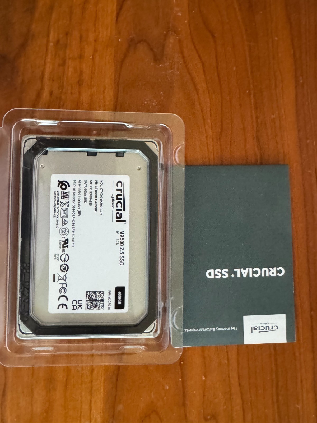 Crucial MX500 4TB SSD SATA 2.5 Inch Internal Solid State Drive CT4000MX500SSD1