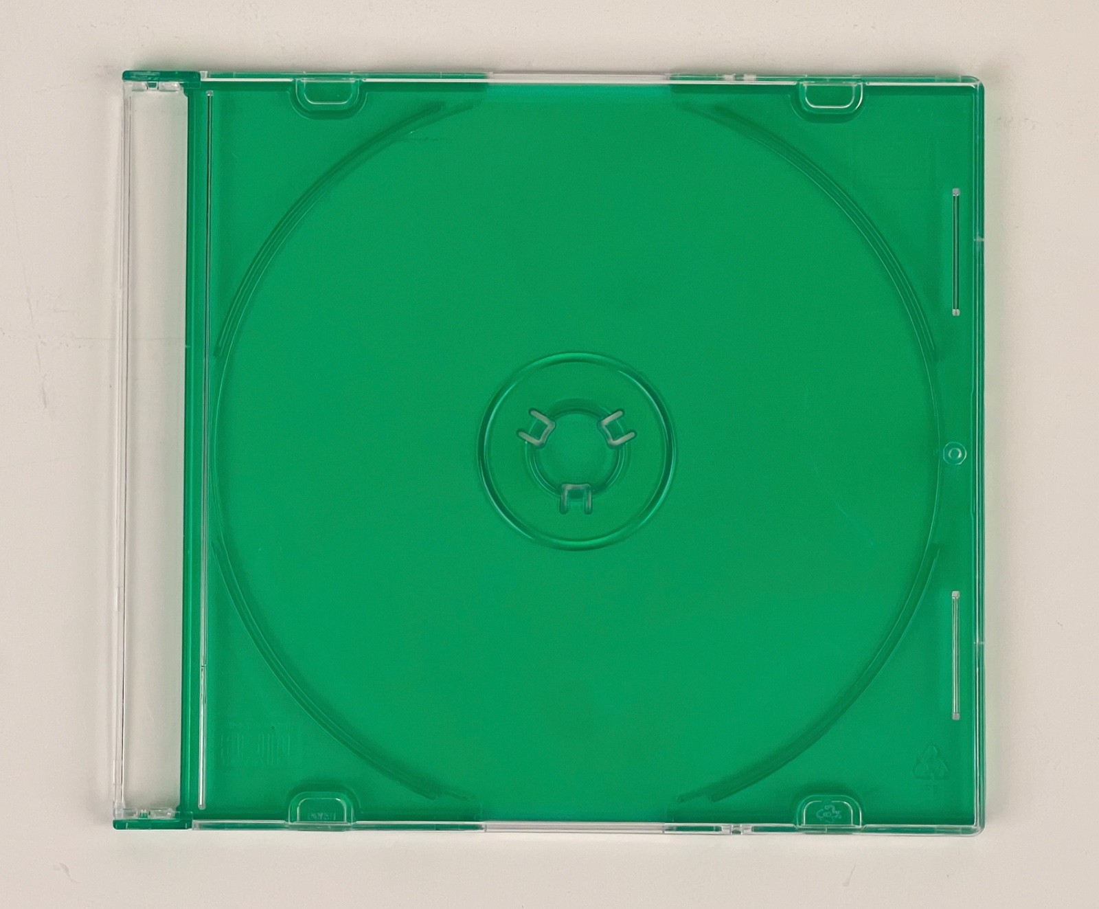 CD Clear Green Jewel Cases Slimline 5.2mm, Single Disc with clips for inserts 20