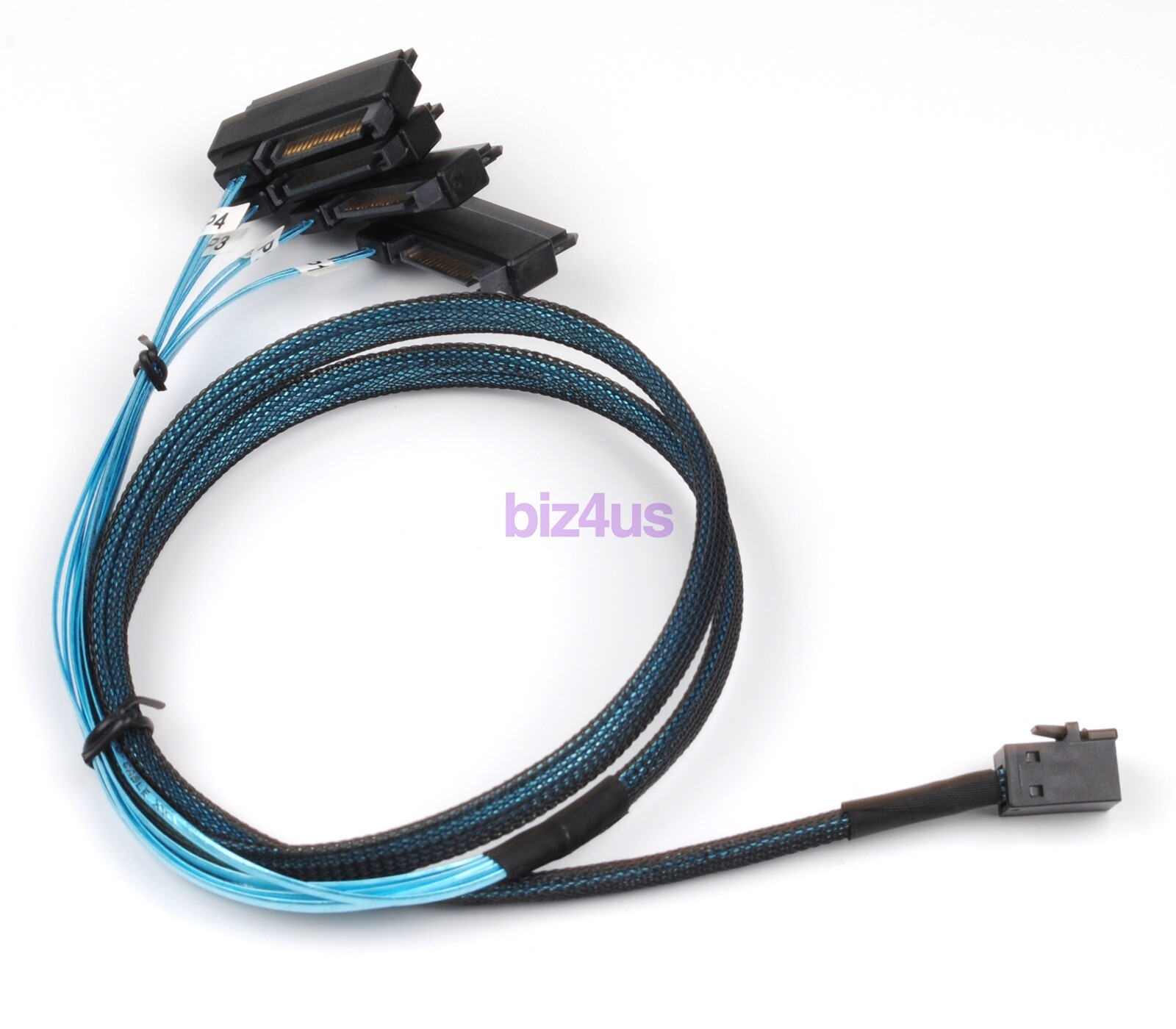 2*Mini SAS HDD SFF-8643 to 4 SFF-8482 Connector with Power Port Hard Drive 1M US