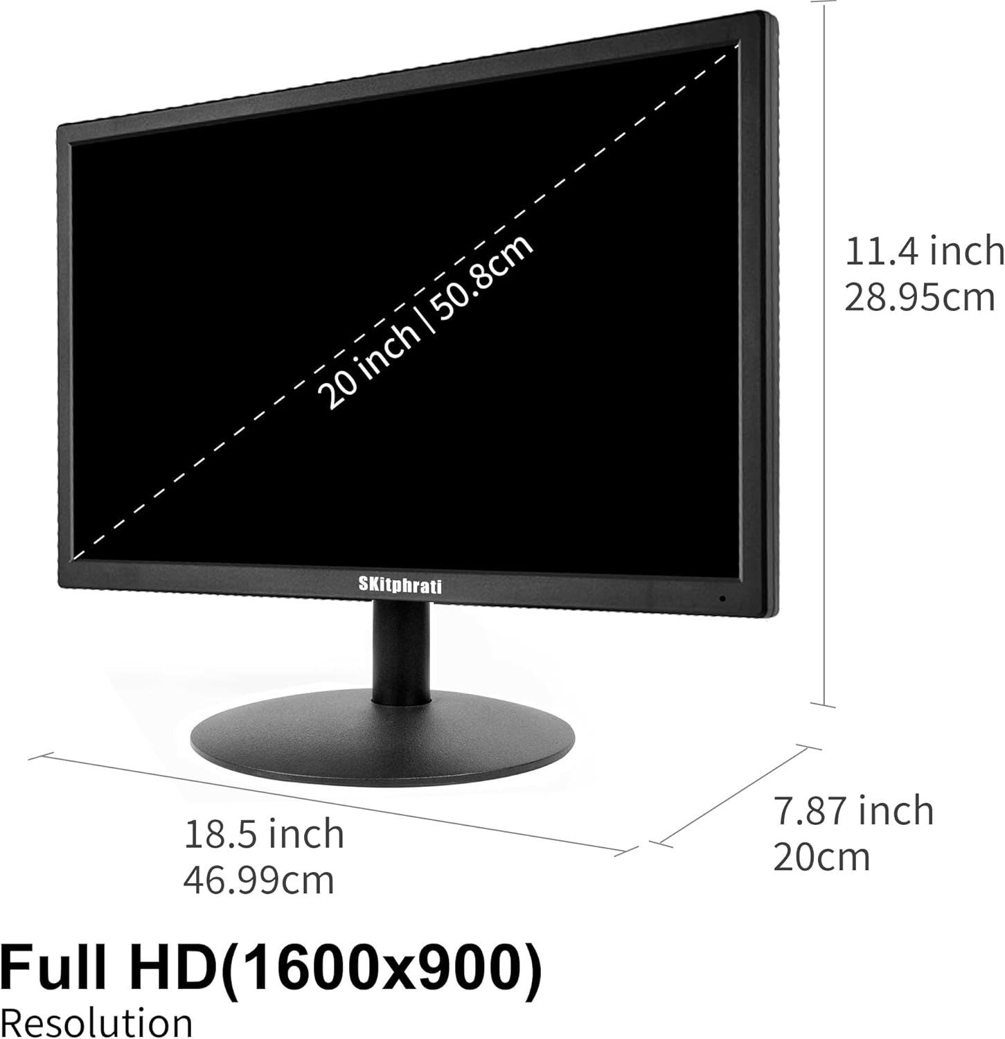 20 inch Monitor 1600×900 75Hz 5MS HDMI Monitor LED VGA SKitphrati