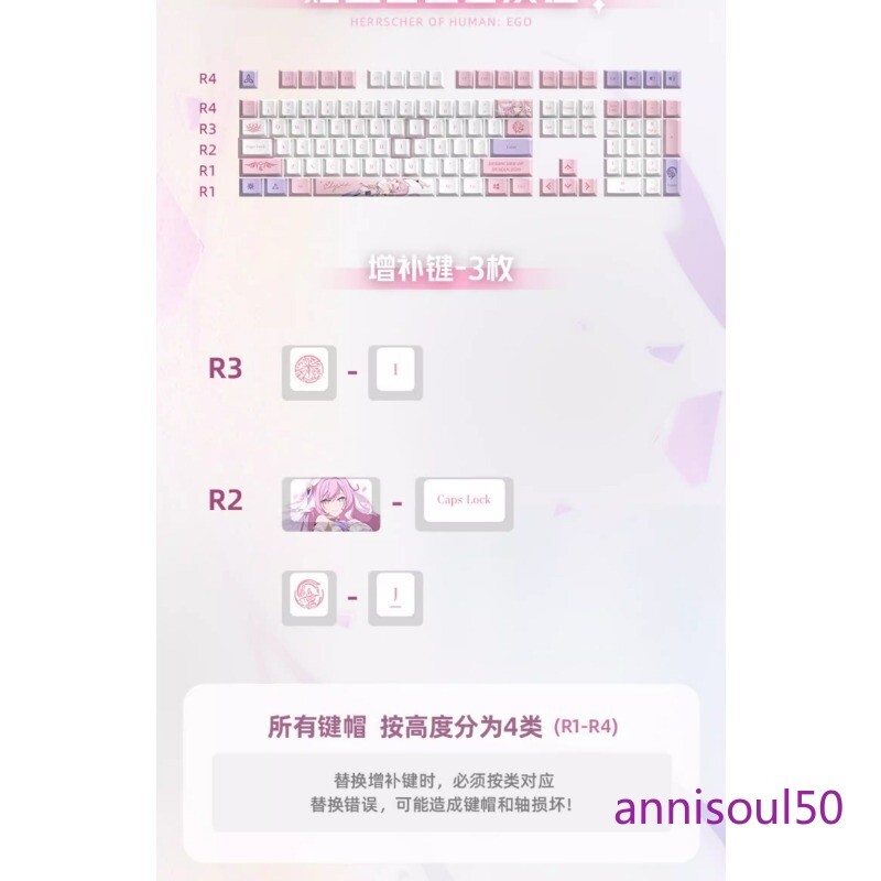 Honkai Impact 3 Elysia Mechanical Keyboard Kailh BOX White Glacier Pandas Gift