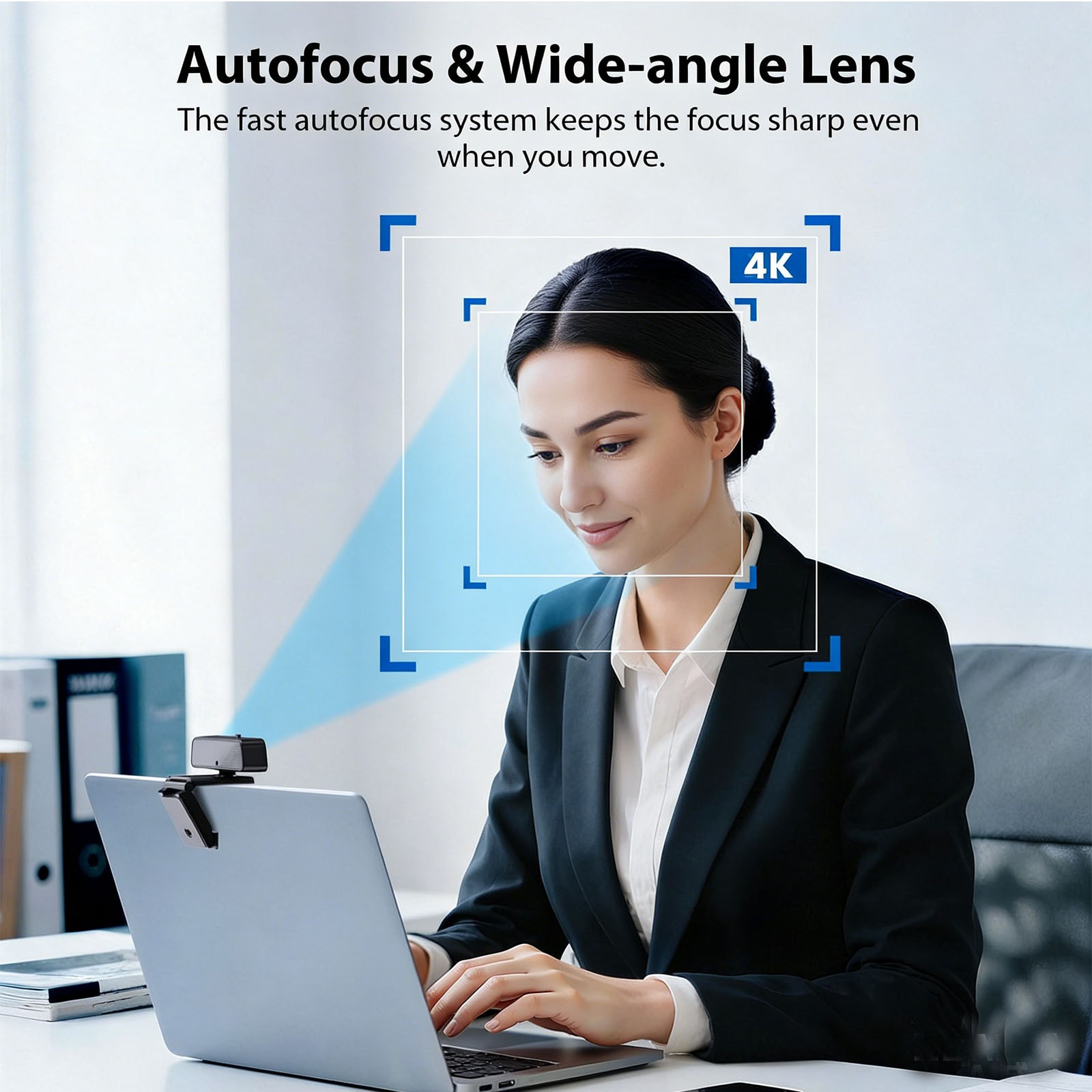 4K Webcam with Microphone for PC USB Web Camera Auto Focus,Noise Cancell,Plug &