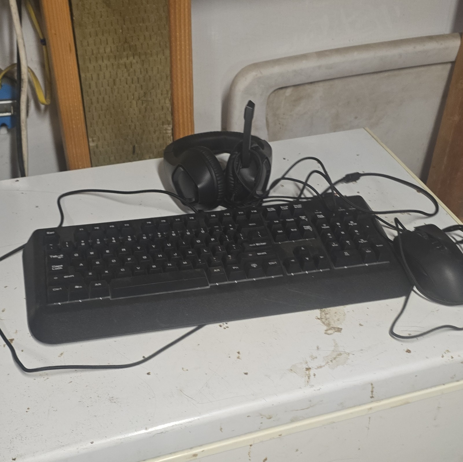 Wired USB Full Size Keyboard & Mouse Bundle Black English QWERTY Standard