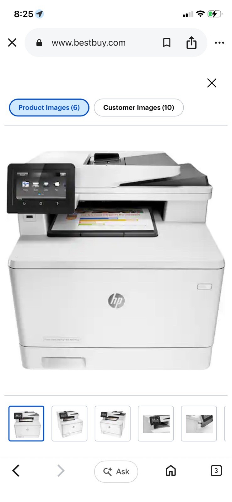 HP – LaserJet Pro MFP m477fnw Color All-In-One Printer – White