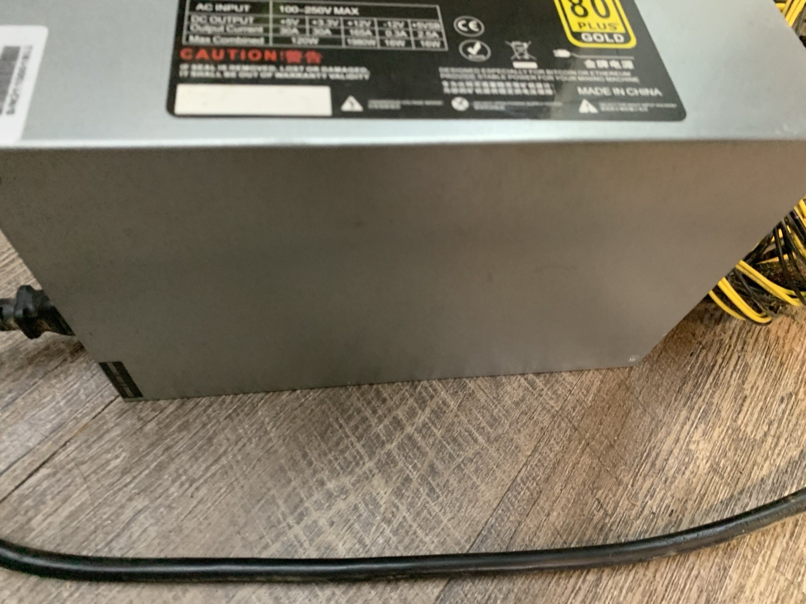 MiningCave Power Supply 2000W 80 PLUS GOLD Model: 2000W-8GPU-ATX