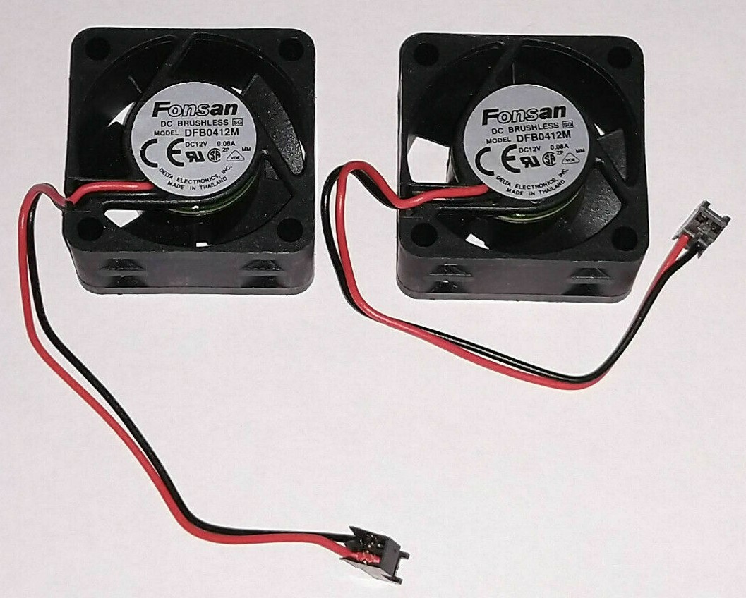 2 Delta Fonsan DFB0412M 2-Pin DC Brushless Fans 12v 0.08A 40mm x 40mm x 20mm