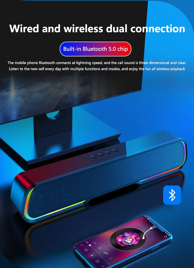 Home Theater Subwoofer Soundbar with Bluetooth Wireless Powerful TV Sound Bar