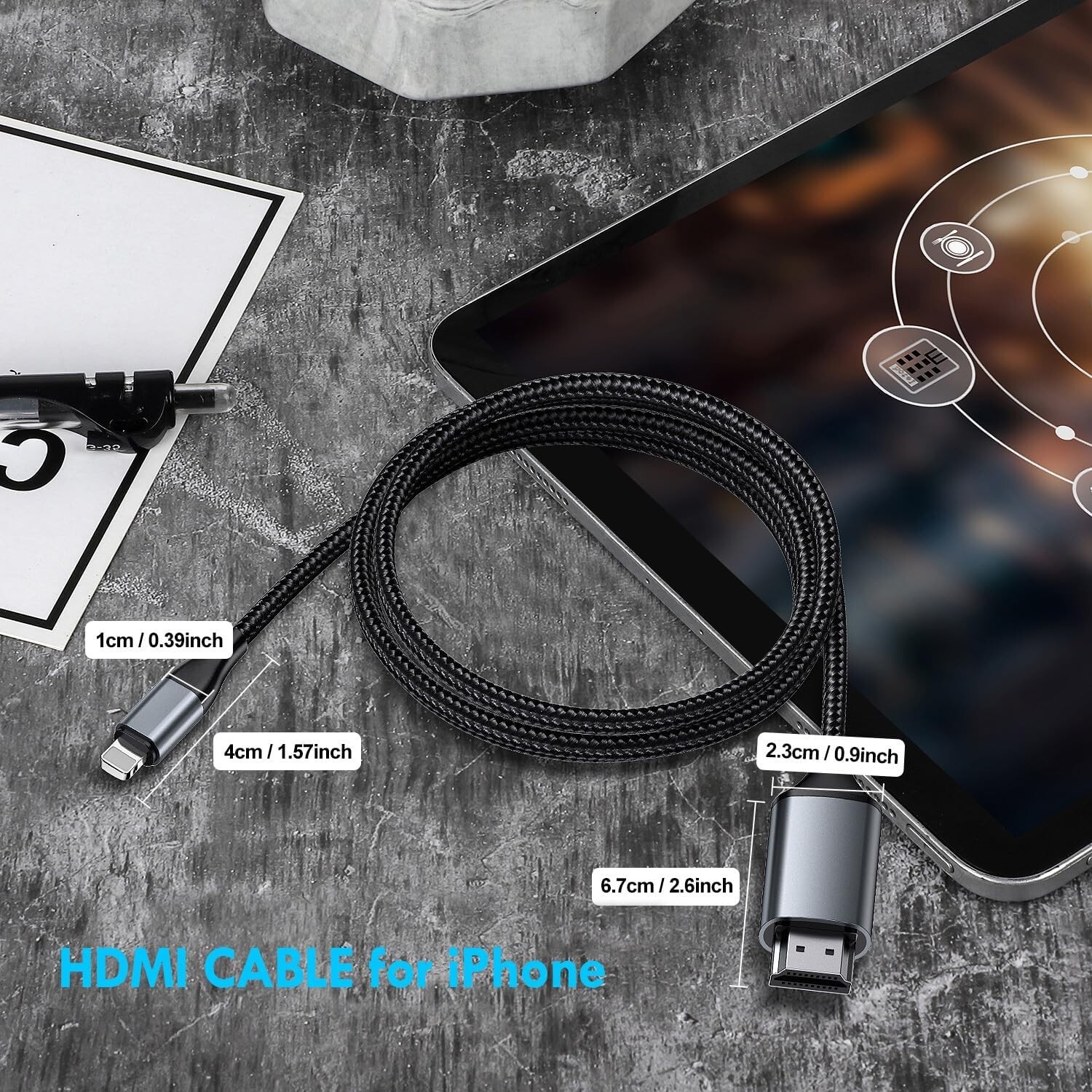 HDMI Adapter • HDMI Cable for iphone to TV