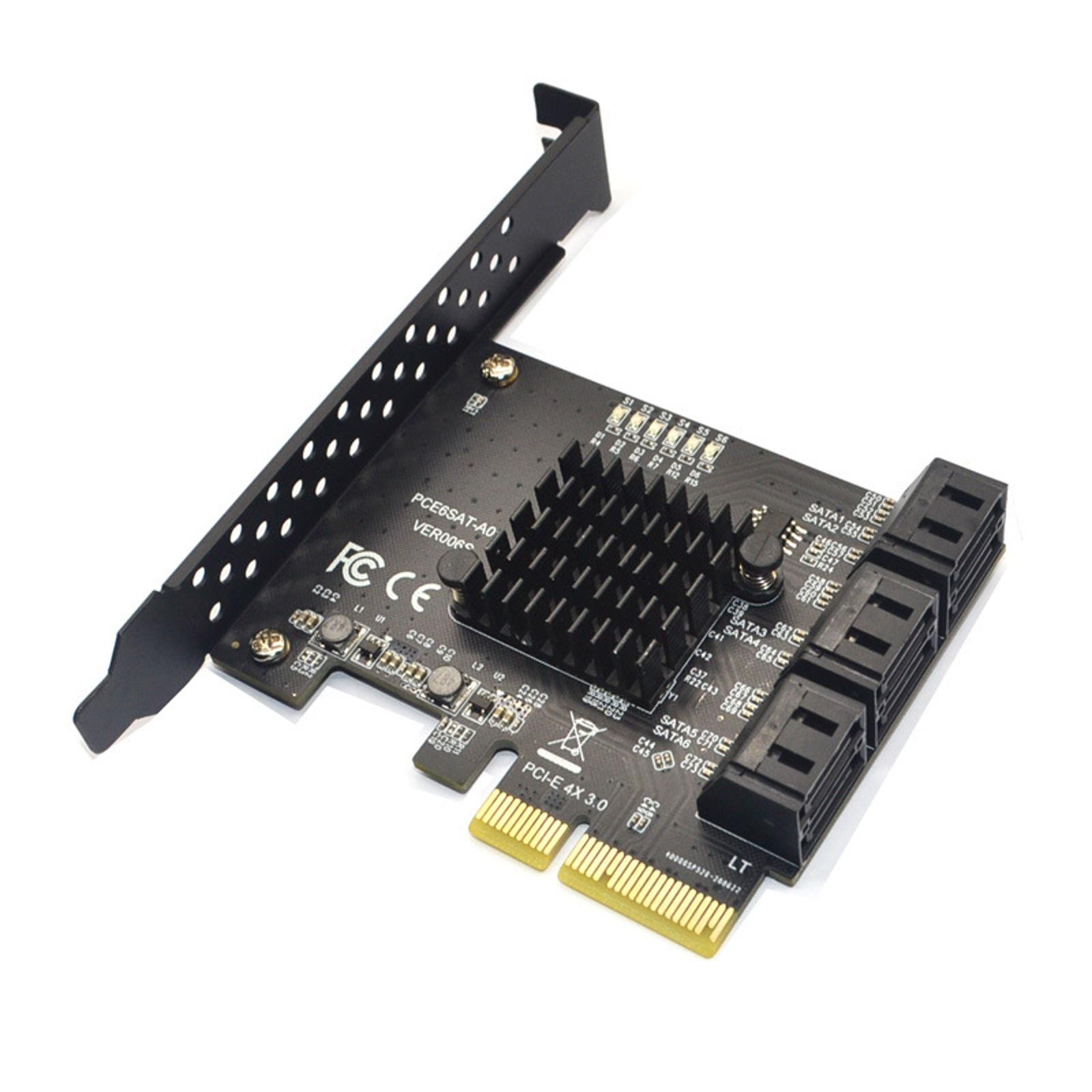 PCI-E To 6 Ports SATA 3.0 Controller Expansion Card Adapter 6Gbps For PC