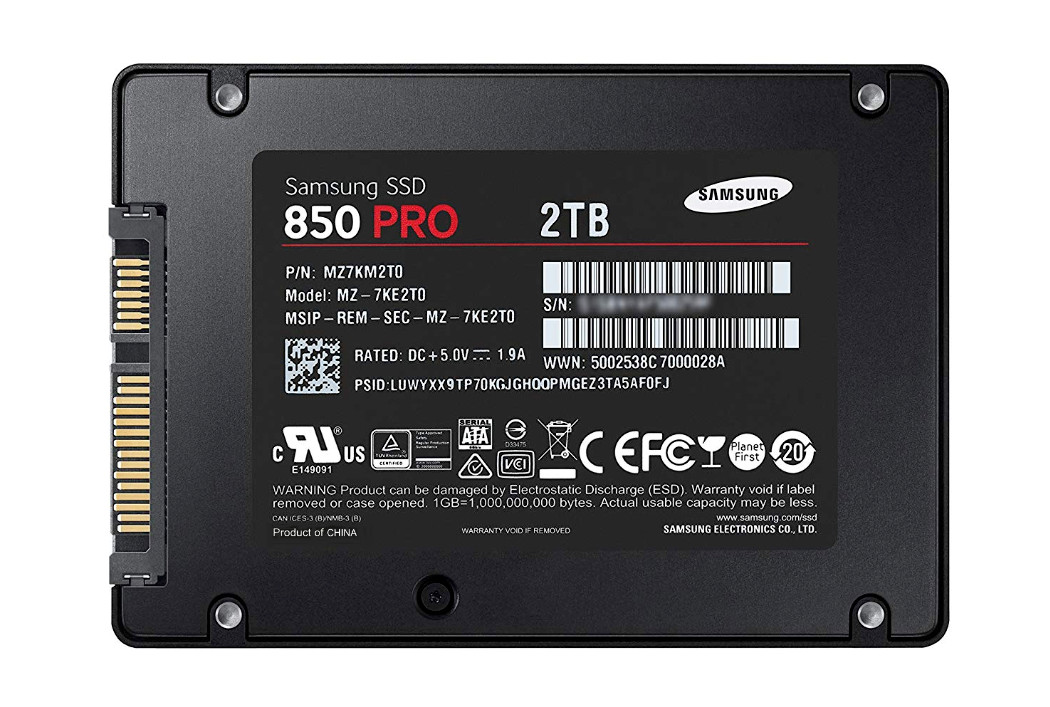 Samsung 850 Pro 2TB SSD (MZ-7KE2T0) 3D V-NAND SATA III 6Gb/s 2.5″ 7mm