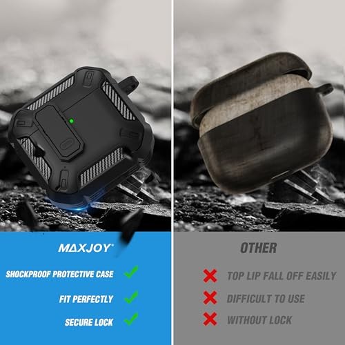for AirPods 4 Case with Lock, AirPods 4th Generation AirPods 4 Case 2024 Black