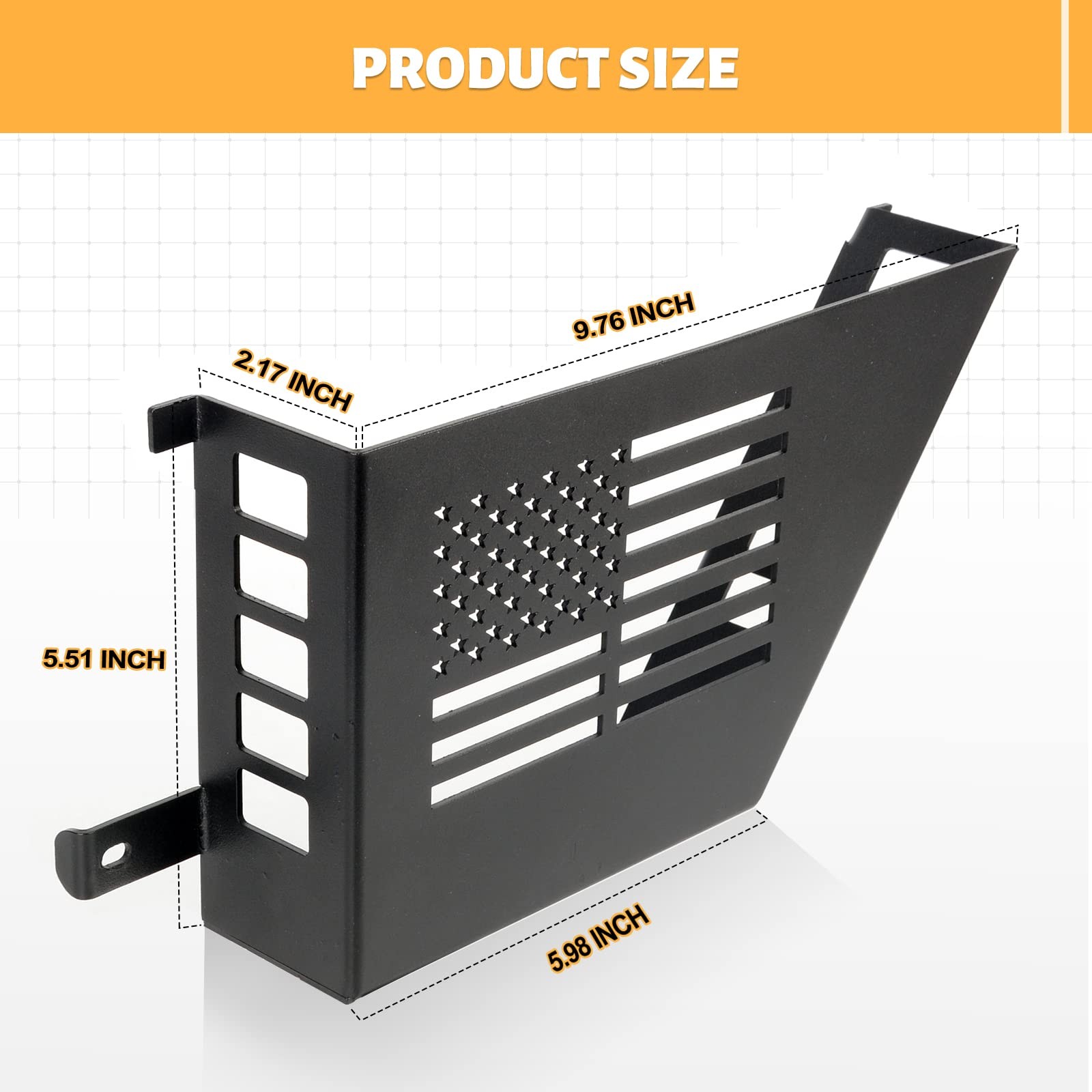 Metal Front Door Storage Box for 2007-2018 Jeep Wrangler JK JKU 2/4 Door