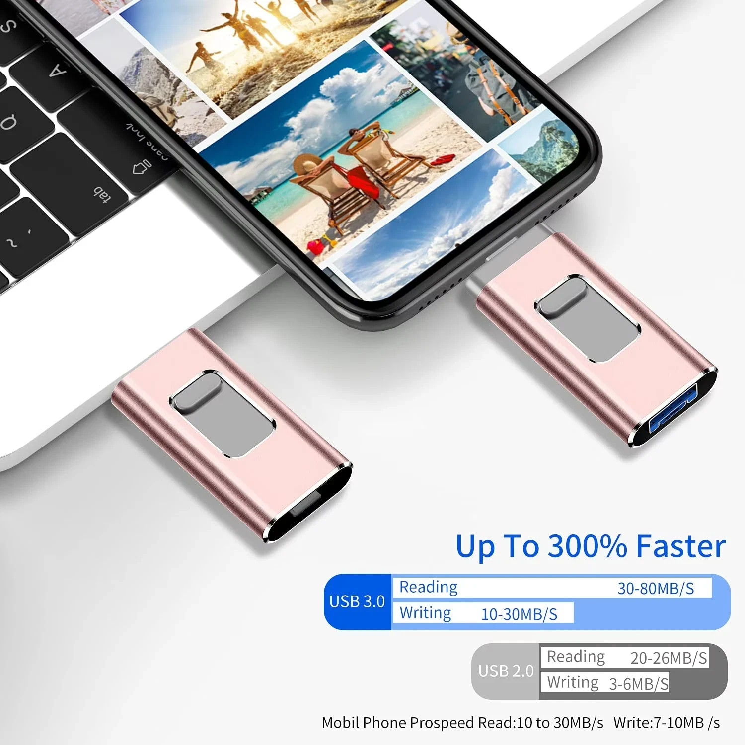4 IN 1 USB 3.0 Flash Drive Memory Photo Stick for iPhone Android Type C