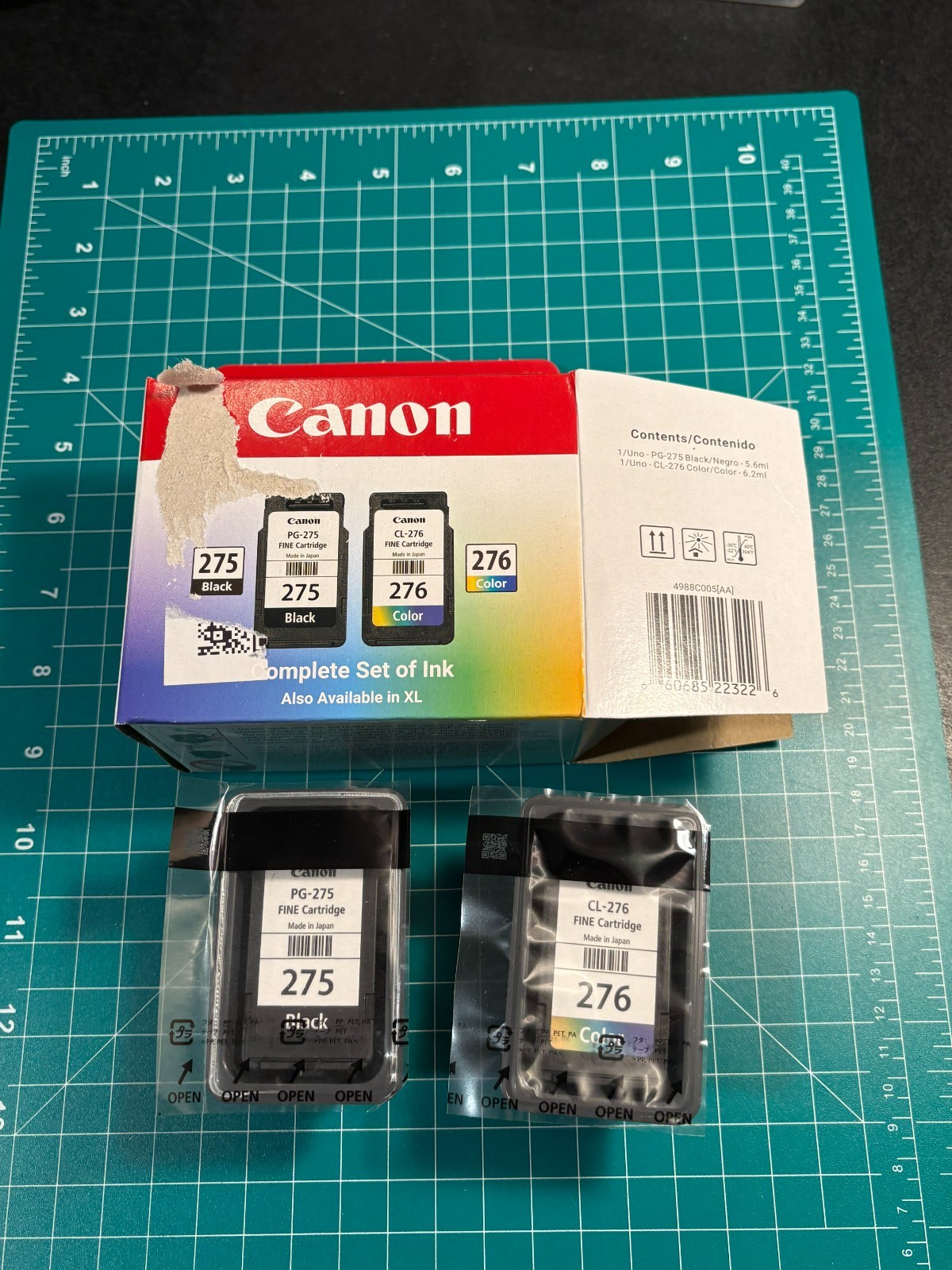 Canon 275 Black 276 Color Complete Ink Cartridge Unused open box PG-275 CL-276