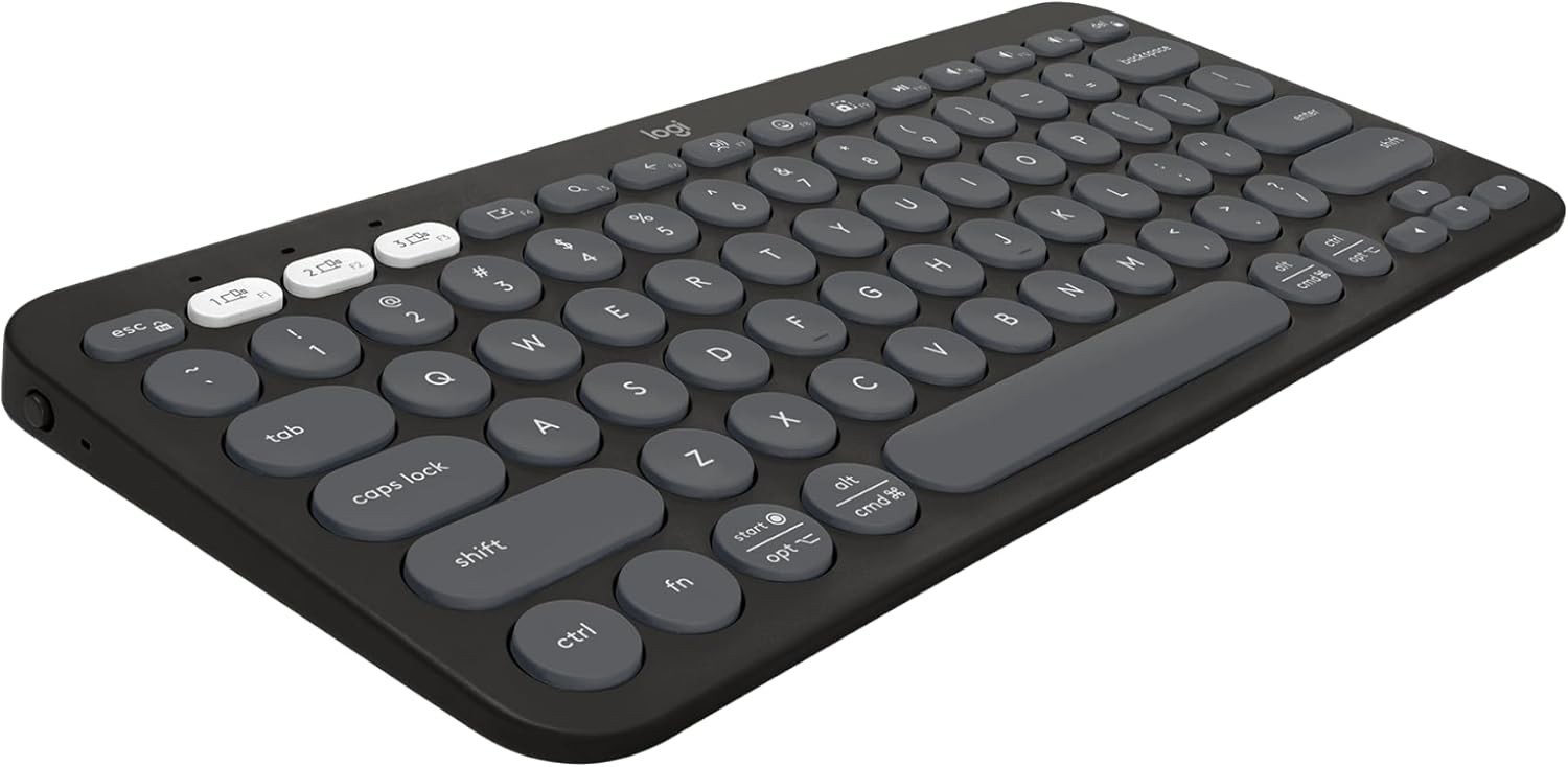 Logitech Pebble Keys 2 K380s Bluetooth Keyboard Slim Multi-Device Tonal Graphite
