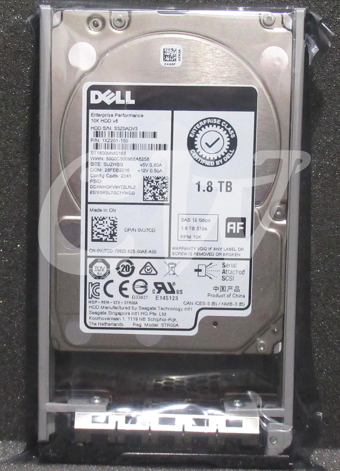 0VJ7CD VJ7CD Dell 1.8TB 10K RPM 12Gb/s 128MB 2.5″ SAS SERVER HDD Hard Drive