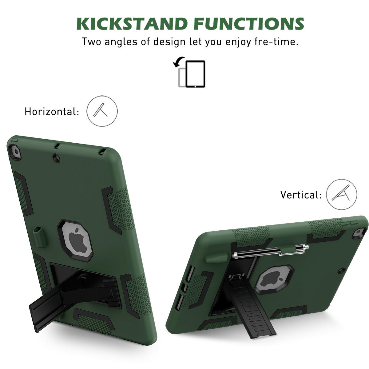 For iPad 9th/8th/7th Generation Case Shockproof Heavy Duty Stand Hard Cover