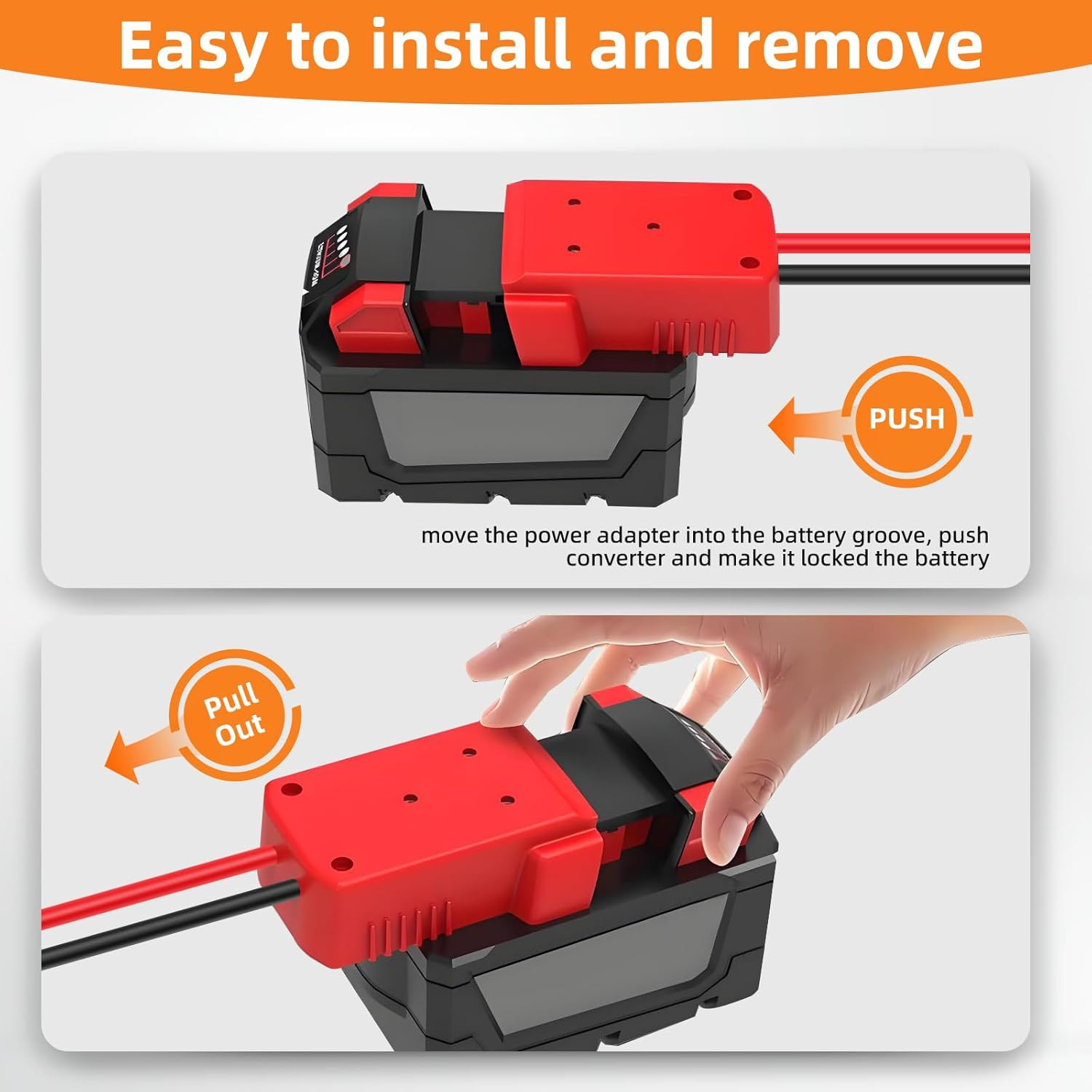 2.2FT 8AWG Flexible Silicone Cable Adapter with Alligator Clips,Compatible with