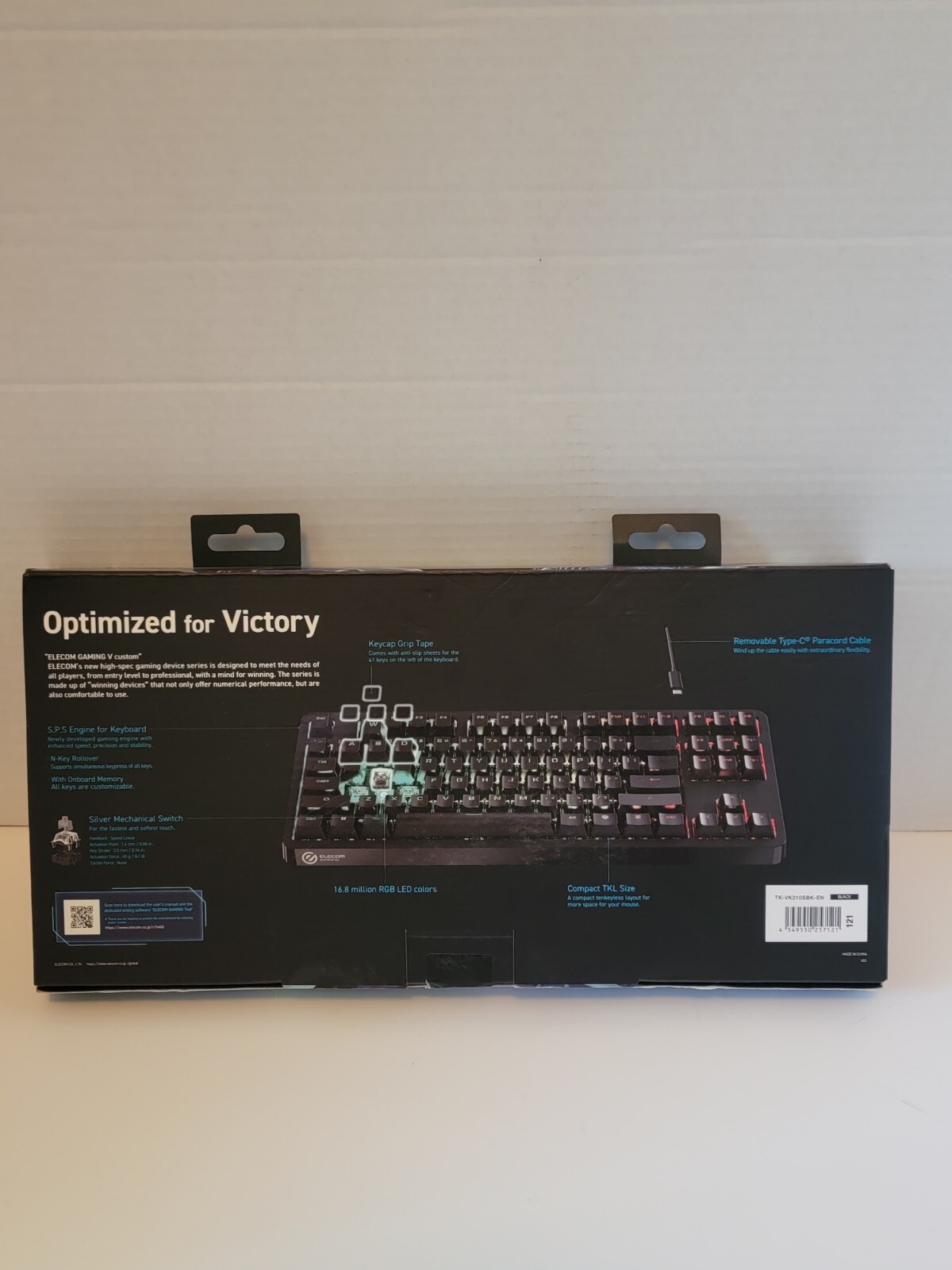 Elecom Gaming V Custom VK310 Tenkeyless RGB Gaming Keyboard, Wired, Brand New!
