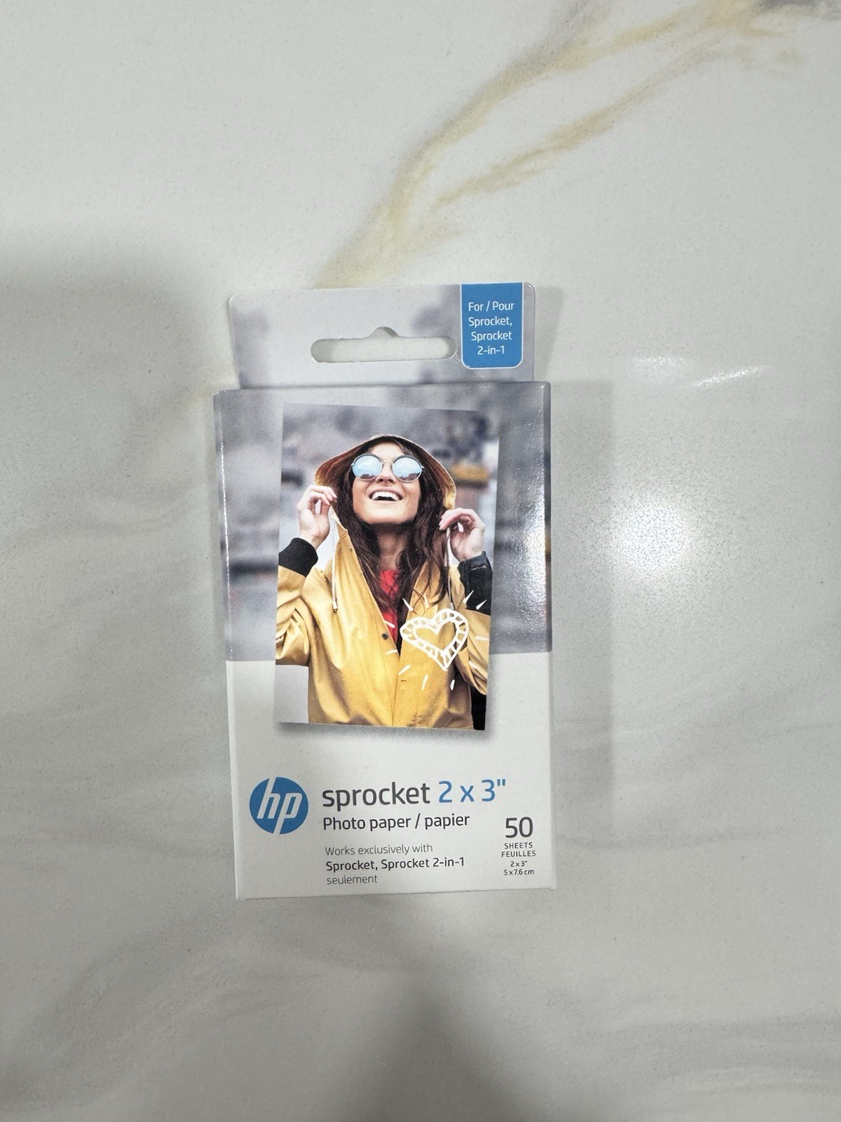 HP Sprocket Zink Photo Paper 2×3″ for HP Sprocket Photo Printers, 50 Sheets