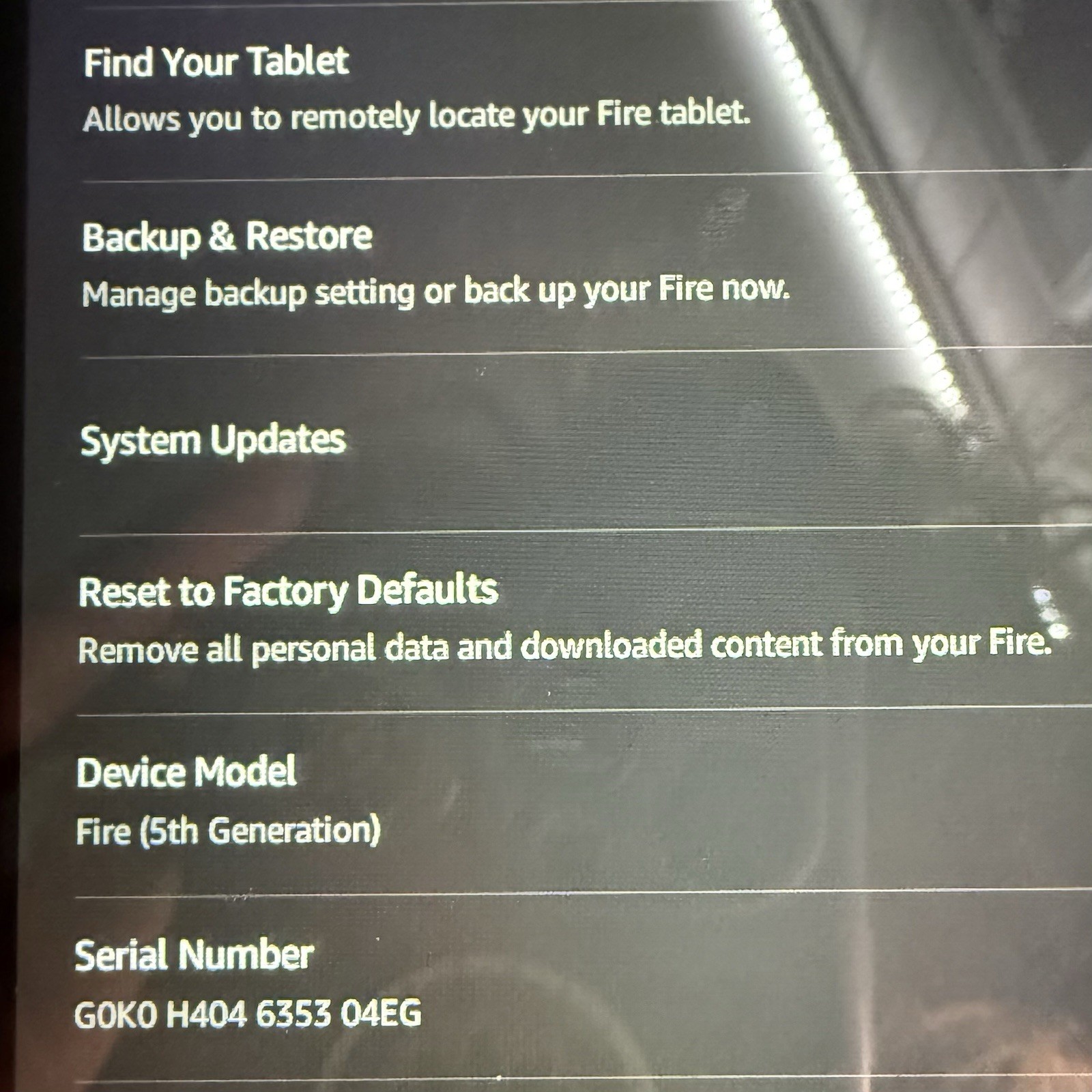 Amazon Fire (5th Generation) Tablet 8GB Wi-Fi 7in Fire OS Bluetooth