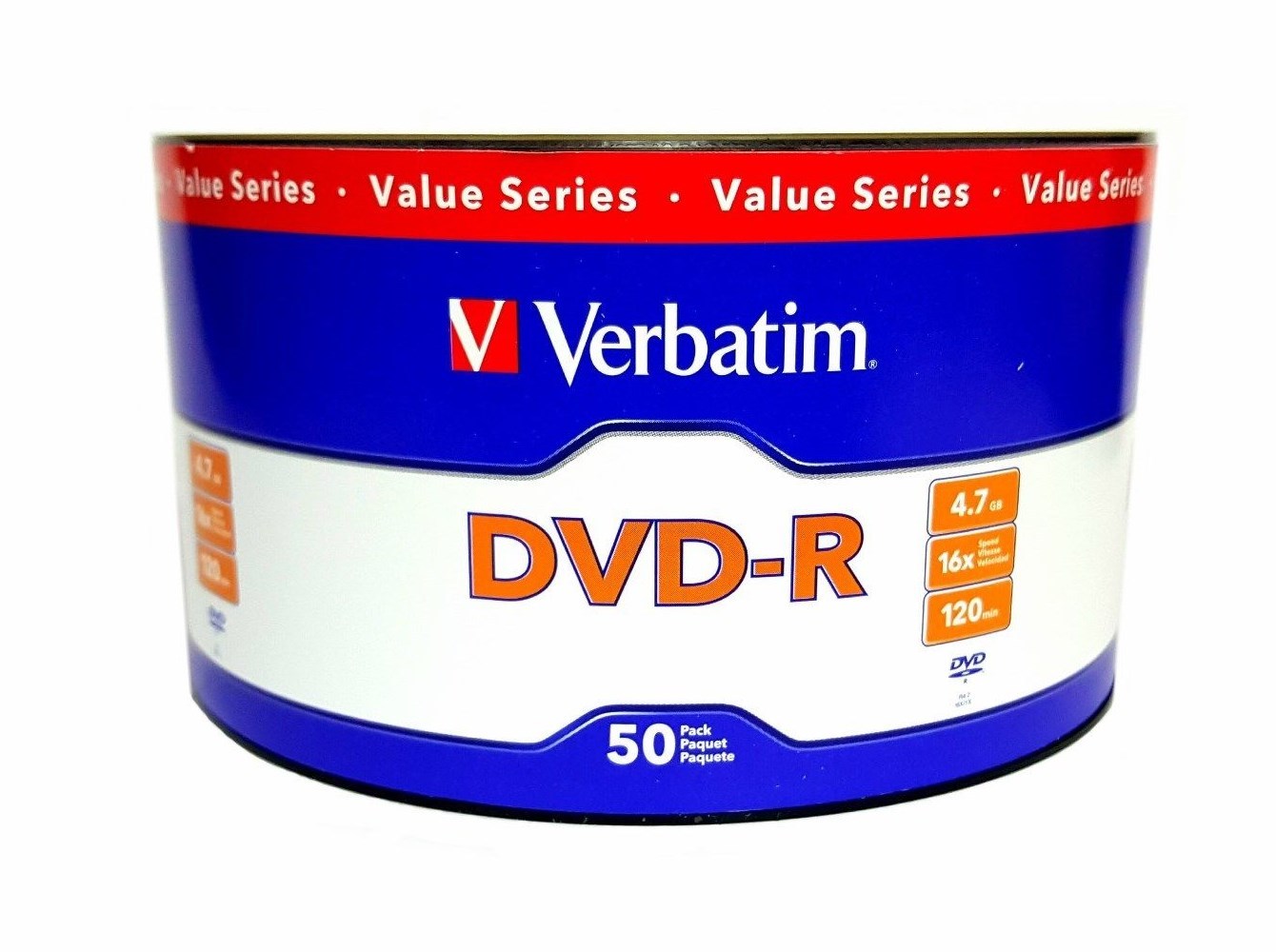 10 VERBATIM Blank DVD-R DVDR 16X 4.7GB Logo Branded Media Disc in Paper Sleeves