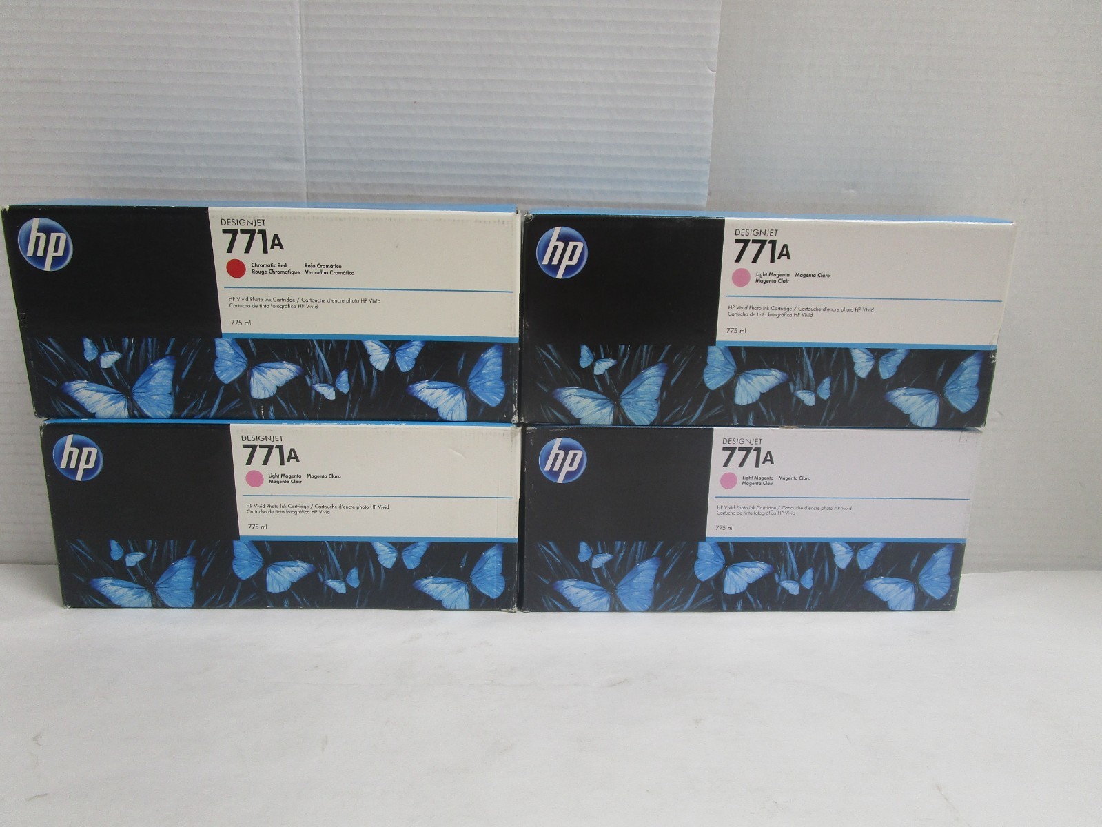 HP 771A DESIGNJET PHOTO PRINTER INK CARTRIDGE B6Y19A B6Y16A Expired LOT OF 4 NEW