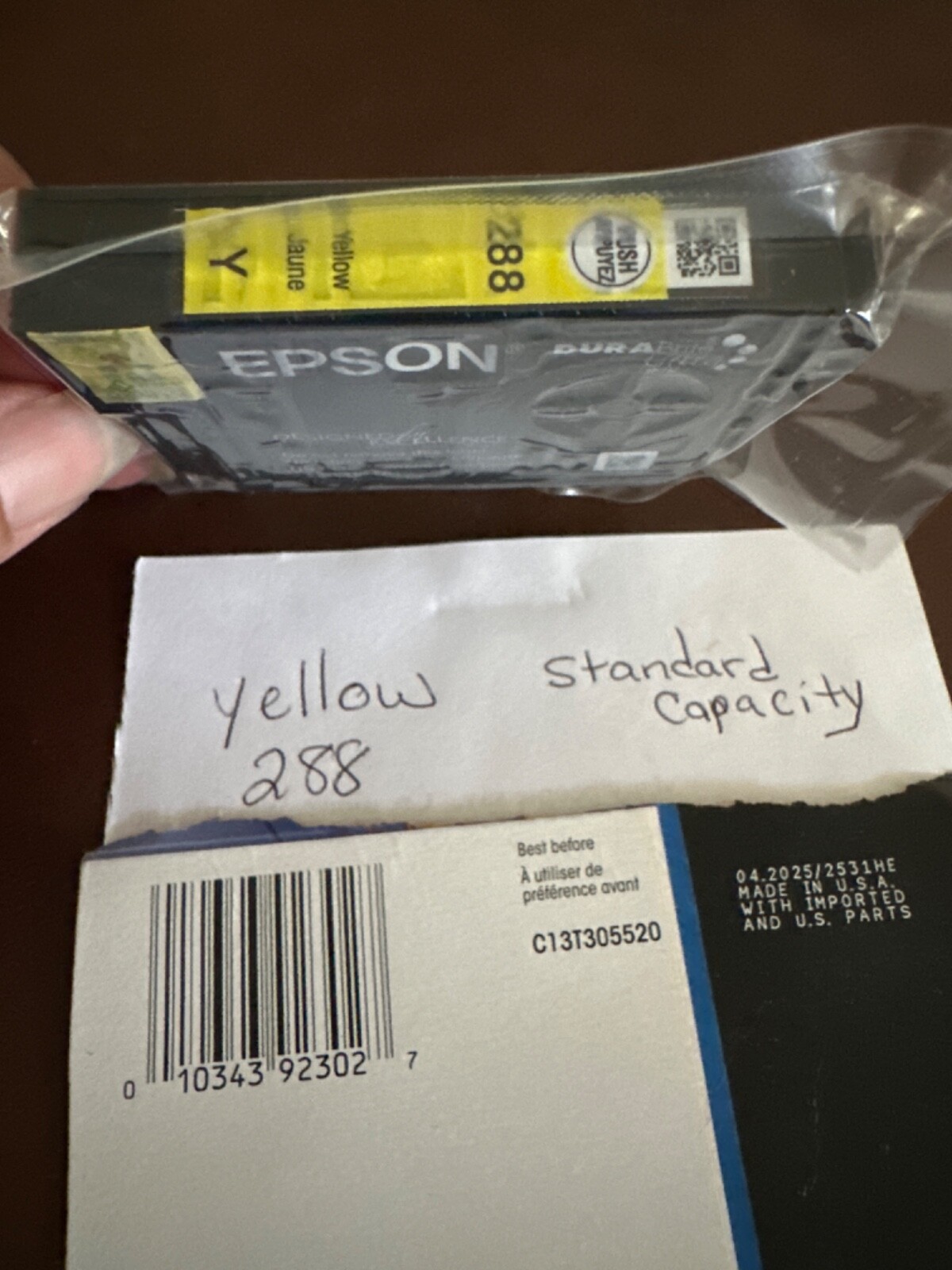 New Bundle of Genuine Epson printer ink cartridges 288 Black, XL Black, Yellow
