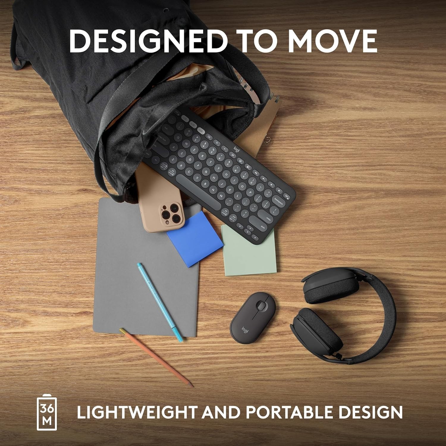 Logitech Pebble Keys 2 K380s Bluetooth Keyboard Slim Multi-Device Tonal Graphite