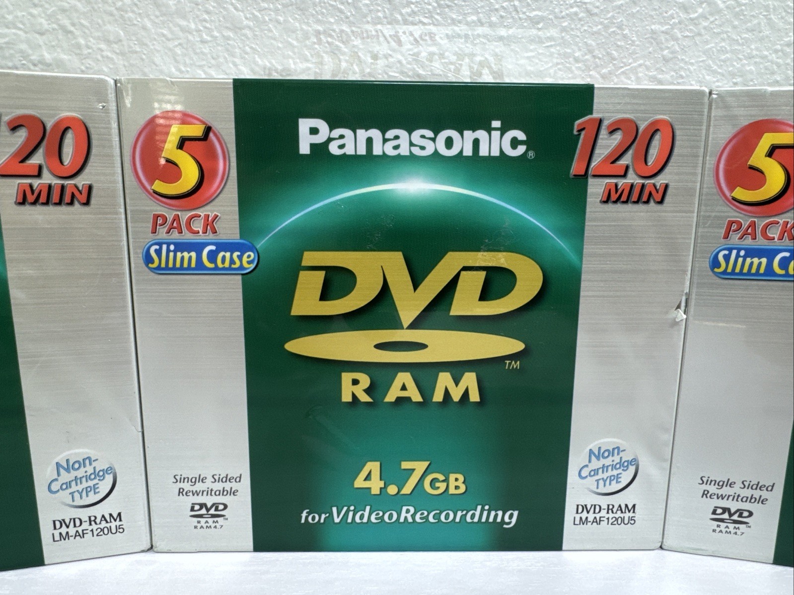 Lot Of 3 Panasonic LM-AF120LU5 DVD Ram Disc 120 Min. 5 Packs – Brand NEW!