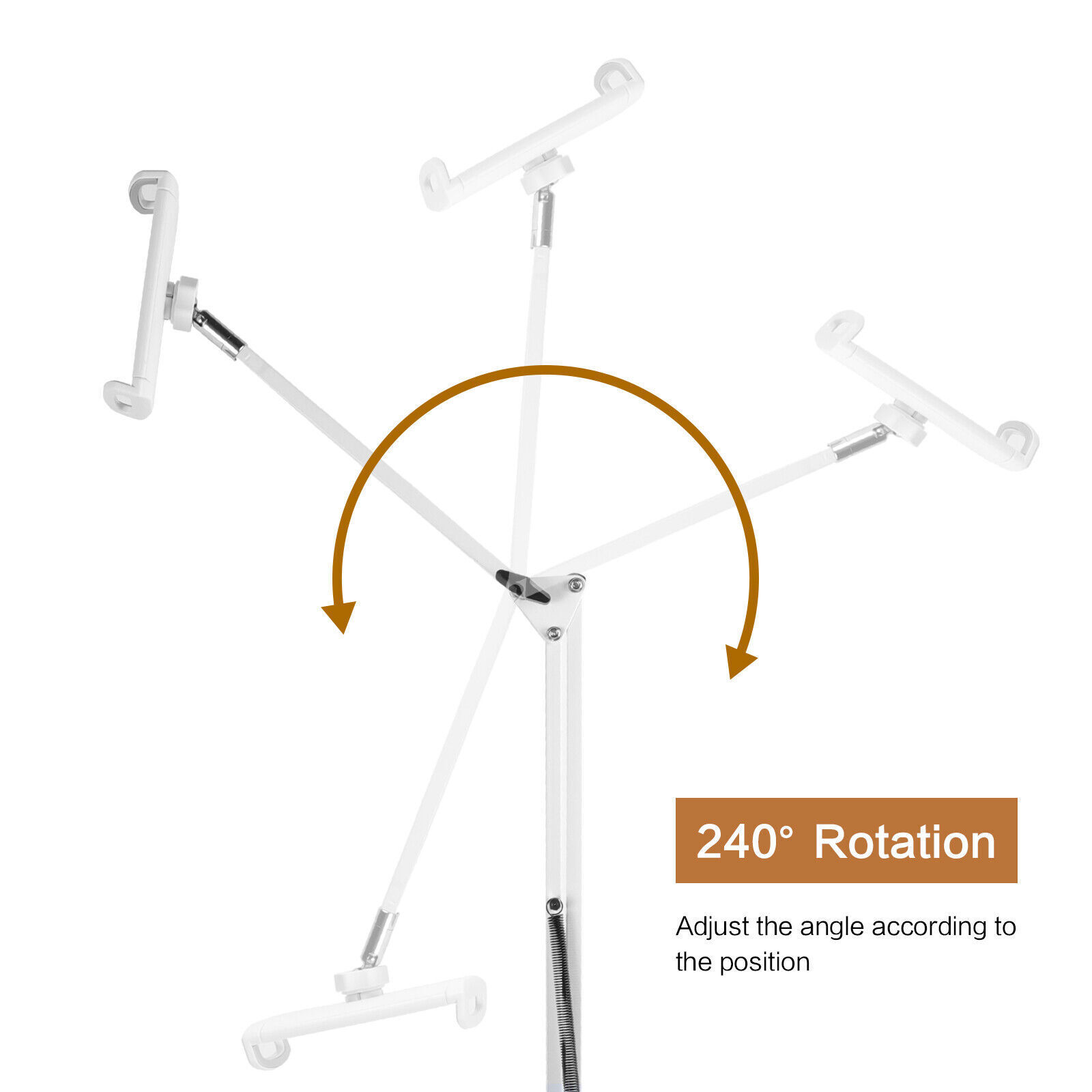 Tablet Holder 360° Adjust Flexible Lazy Floor Desk Stand for 4-13.5″ iPad Phone