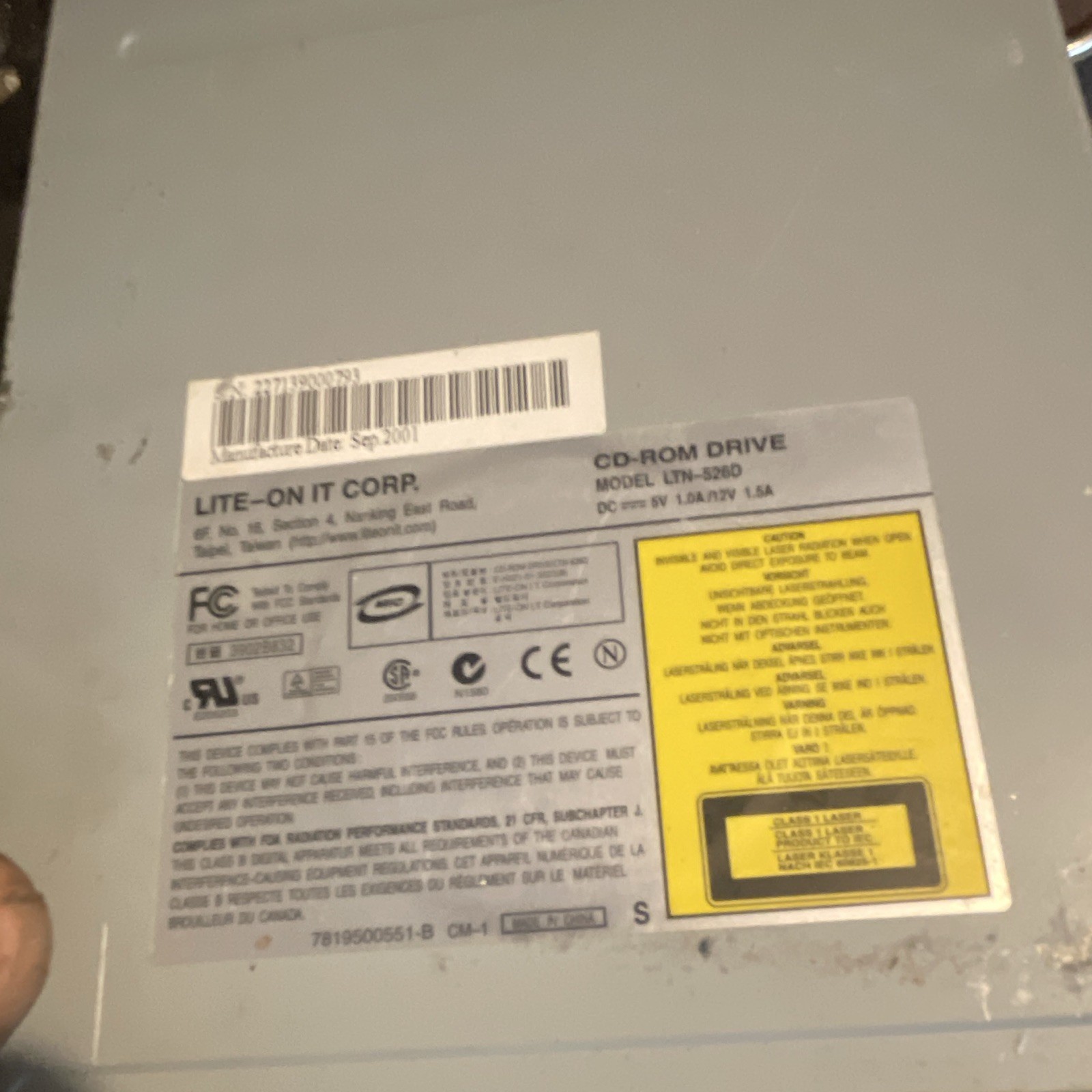 Lite-On LTN-526D 52x IDE Internal CD-ROM Drive PC Desktop