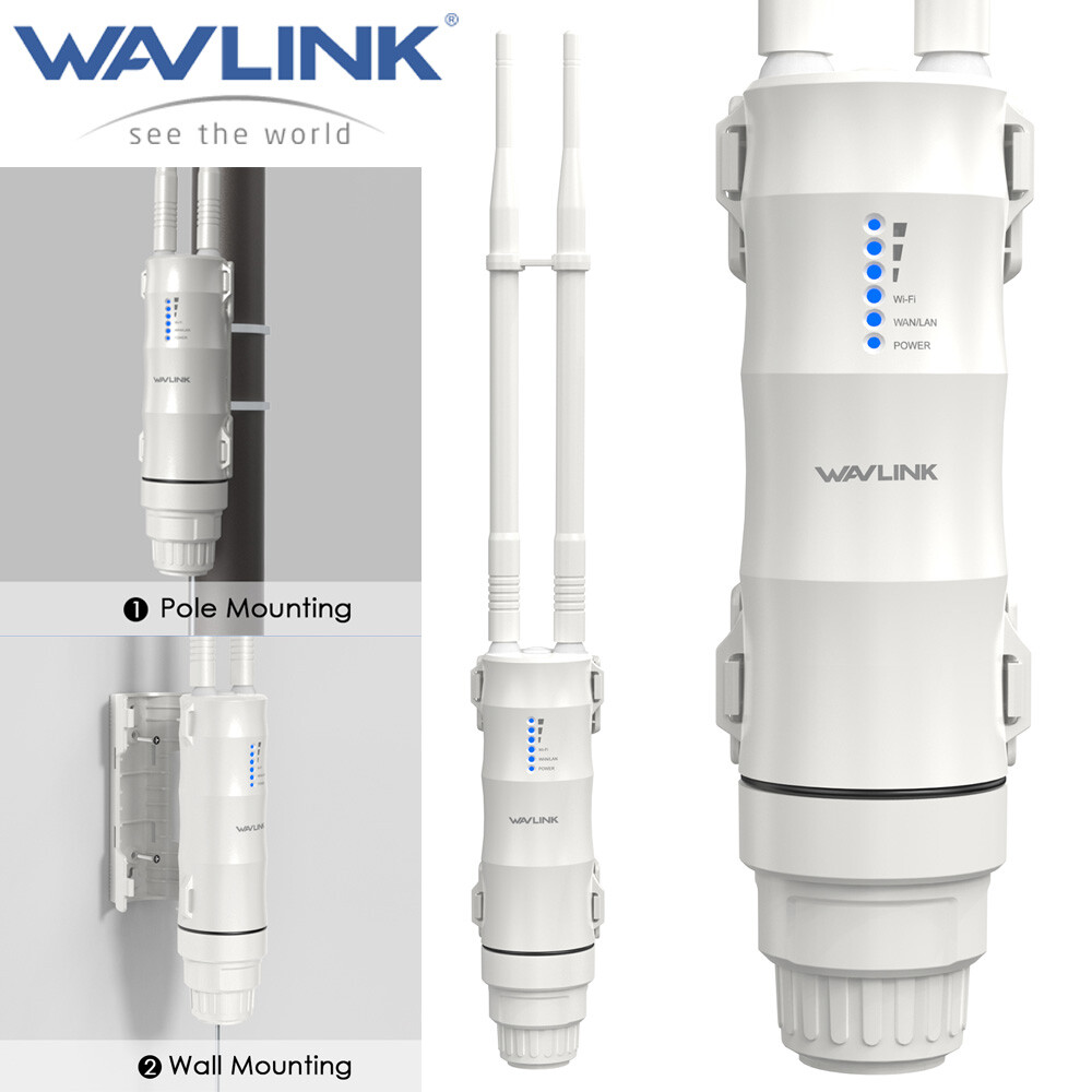 Outdoor Range Extender Long Range WiFi Router Repeater AP w/PoE 300/600/1200Mbps
