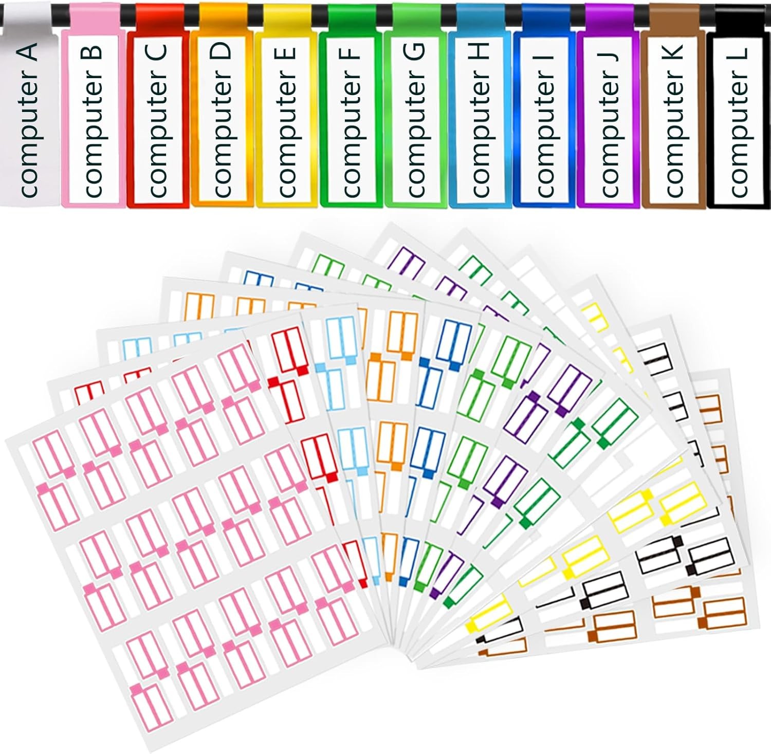 360 Pcs Waterproof Cable Labels Write On Self-adhesive Wire Tags for Cables🧾🏷️