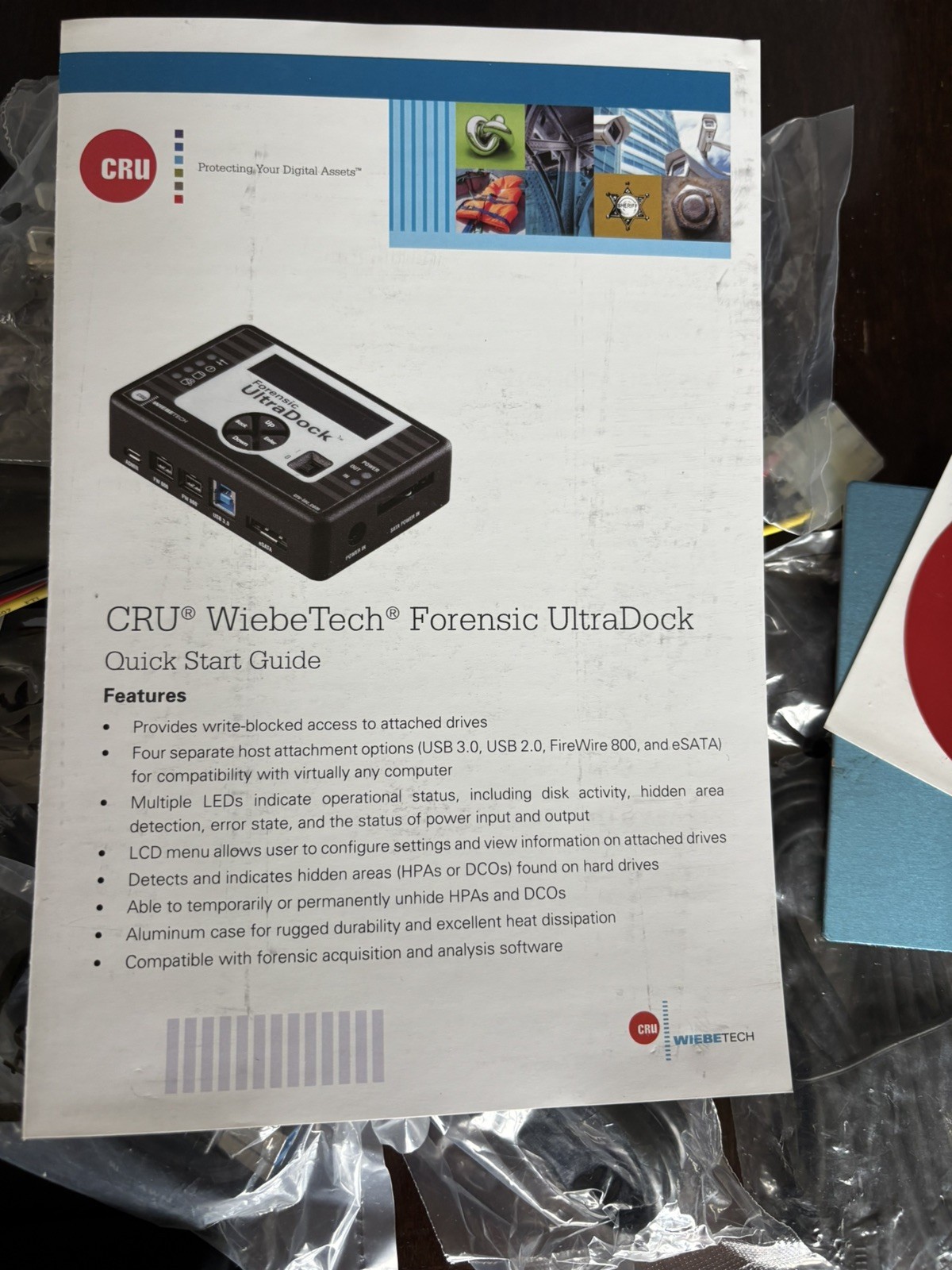CRU Wiebetech Forensic UltraDock +Flash Drives v5.5 Open Box-NEW-US Power Cord