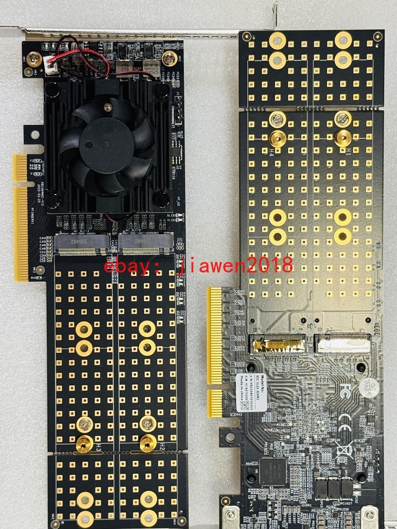 PCIe 3.0 X8 To 4* M.2 NVMe SSD Adapter Card with PLX PEX8747 IT Mode US