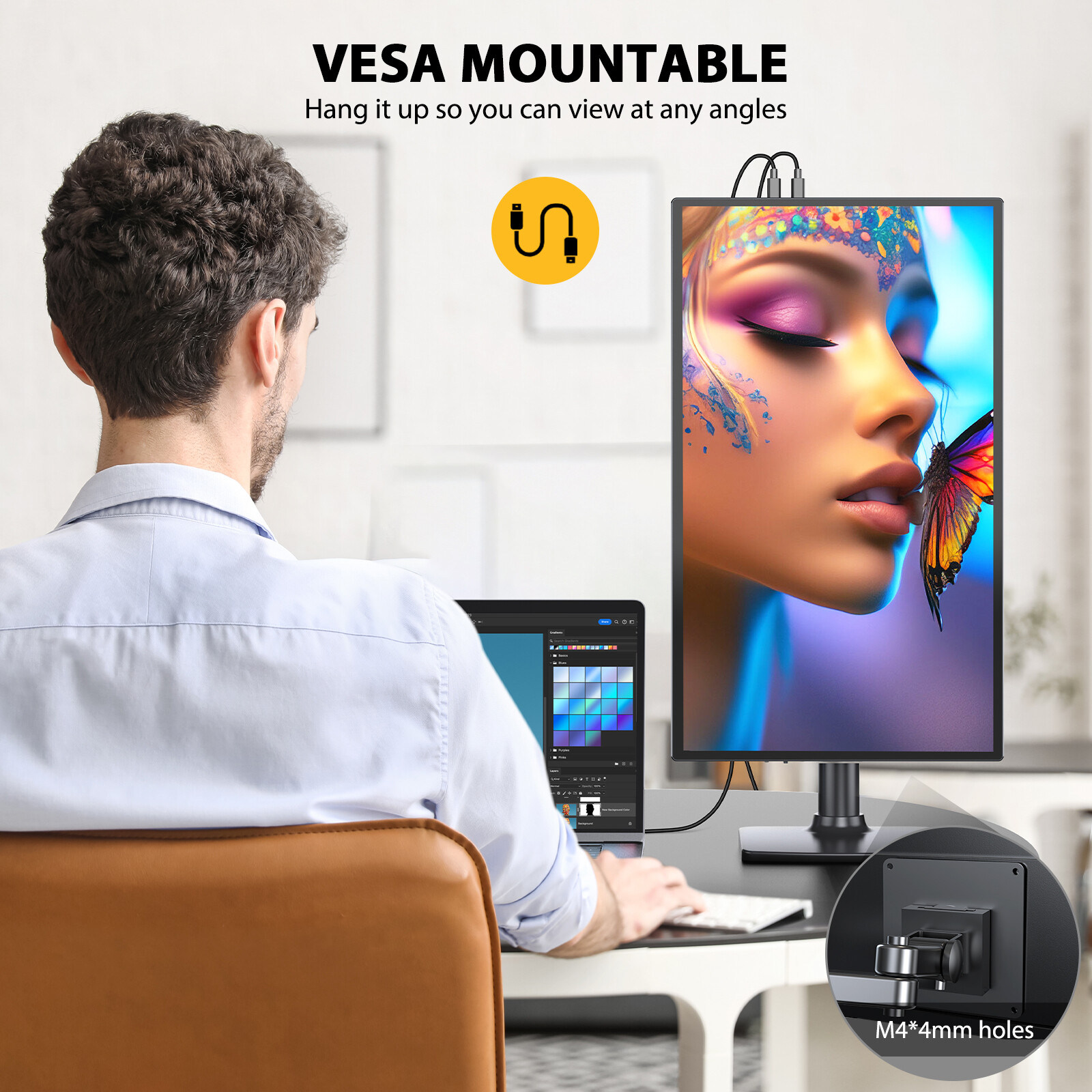 UPERFECT 18.5” Portable Monitor Touchscreen | 120HZ 1ms Gaming Monitor FreeSync