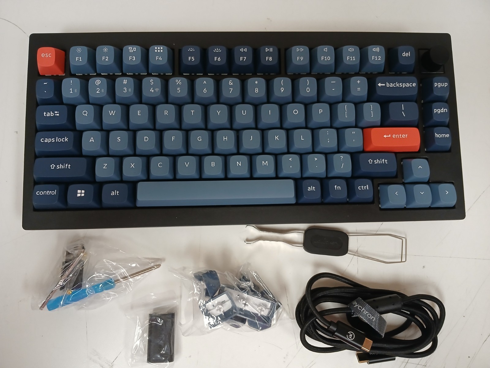 Keychron V1 Max Wireless 75% RGB Mechanical Keyboard With Brown Switches *READ*