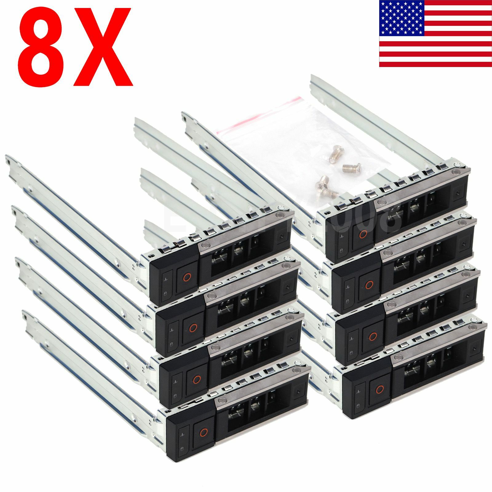 8PCS X7K8W 3.5″ HDD Tray Caddy for Dell Gen14 Poweredge R640 R740 R740xd R940