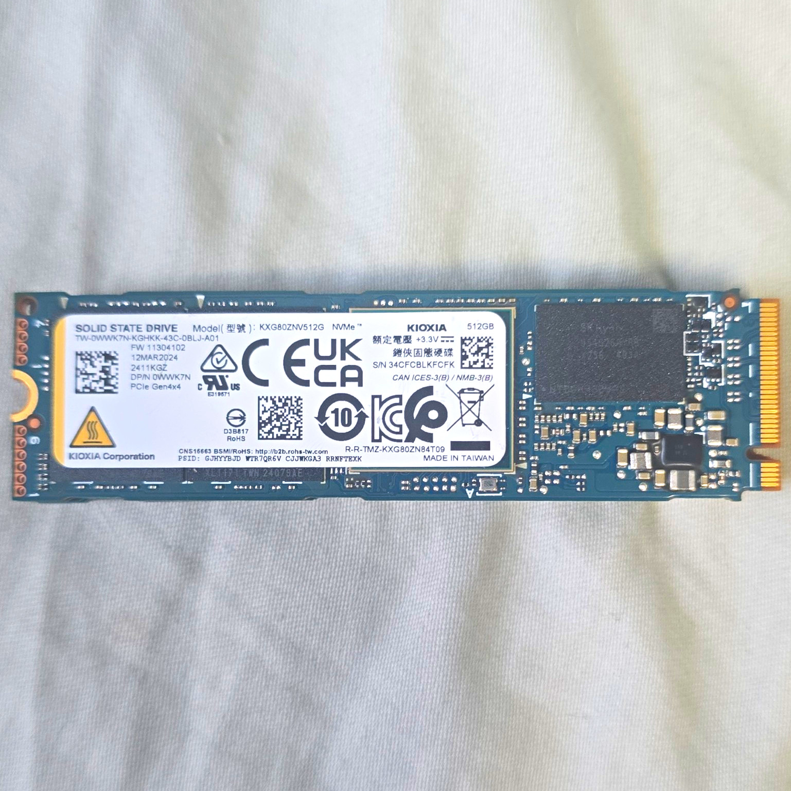KIOXIA XG8 512GB M.2 2280 NVMe PCIe Gen4x4 Internal SSD Laptop/PC