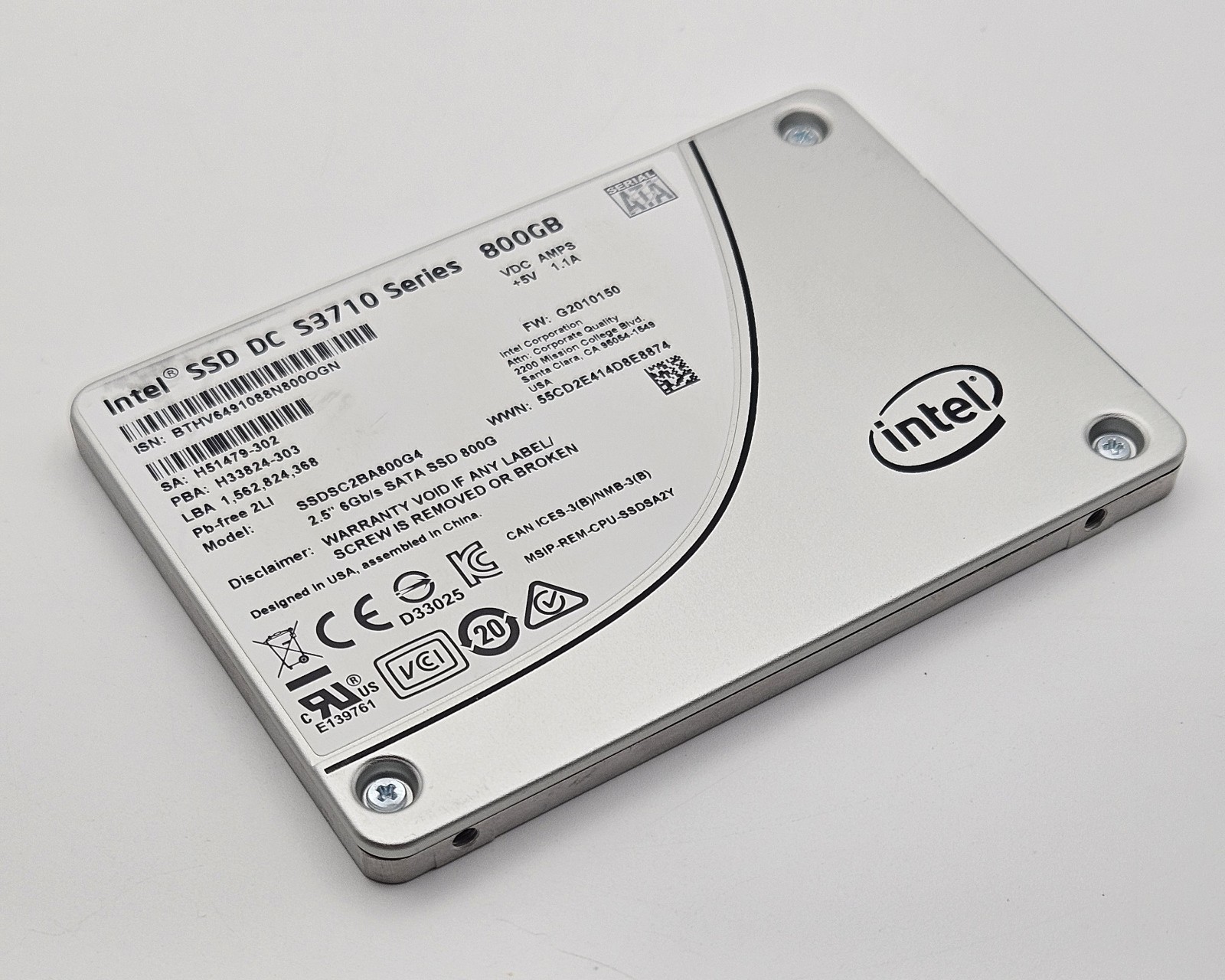 Intel DC S3710 800GB MLC SATA 6Gbps High Endurance 2.5″ SSD SSDSC2BA800G4
