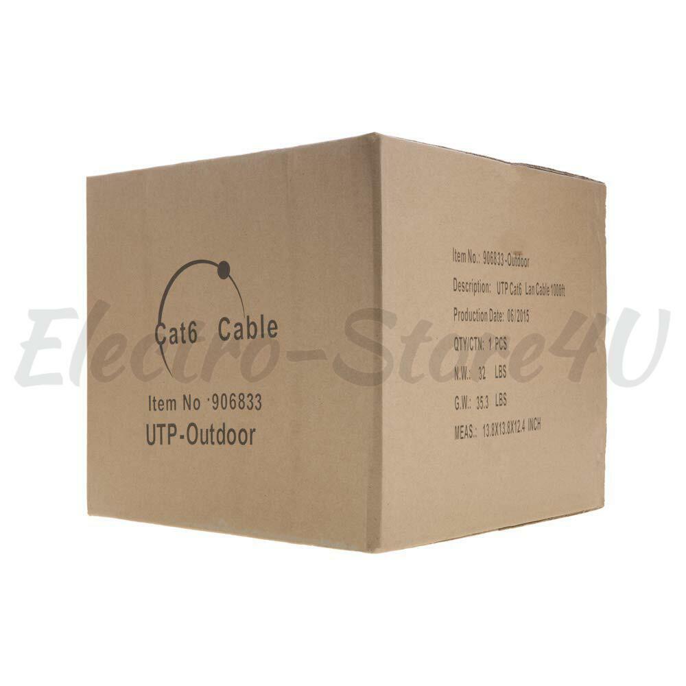 Cat6 Outdoor Ethernet Bulk Cable 500ft 1000ft 23AWG UTP FTP Direct Burial Solid