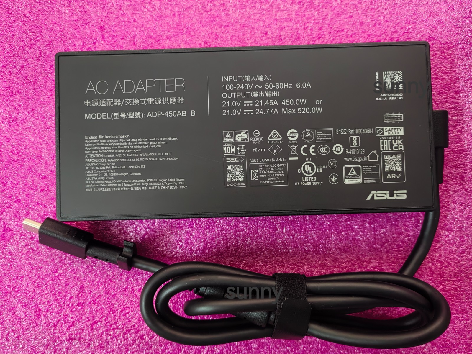 ADP-450AB B For ASUS Rectangle Conn 450W Max 520W 21V 21.45A Original AC Adapter