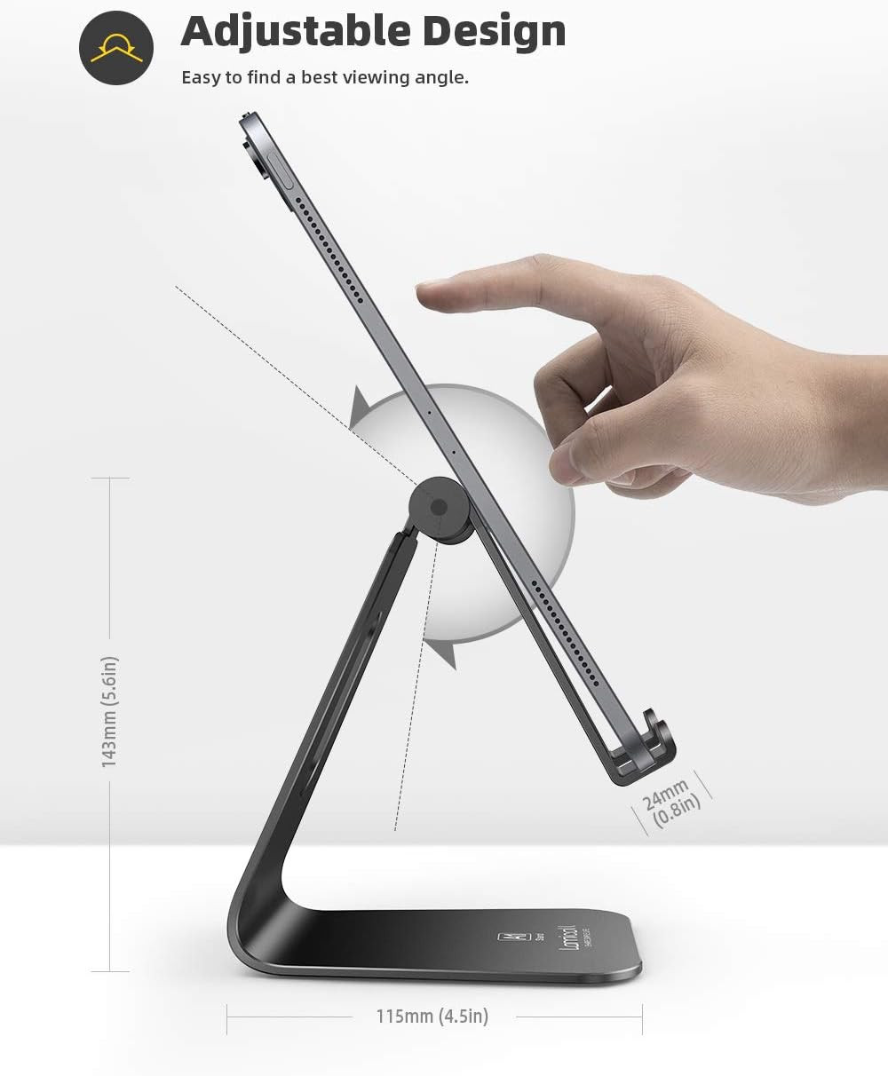 Lamicall Tablet Stand, Tablet Holder for Desk – Multi-Angle Adjustable Tablet De