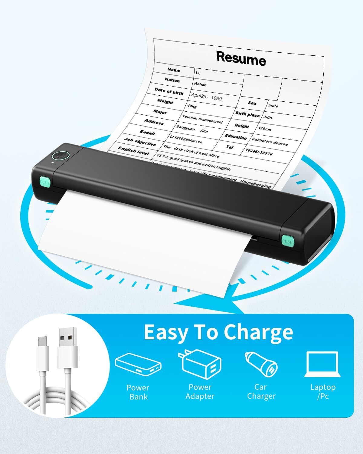 Phomemo M08F Wireless Bluetooth Printer Thermal Printer for 8.5″ X 11″ US Letter